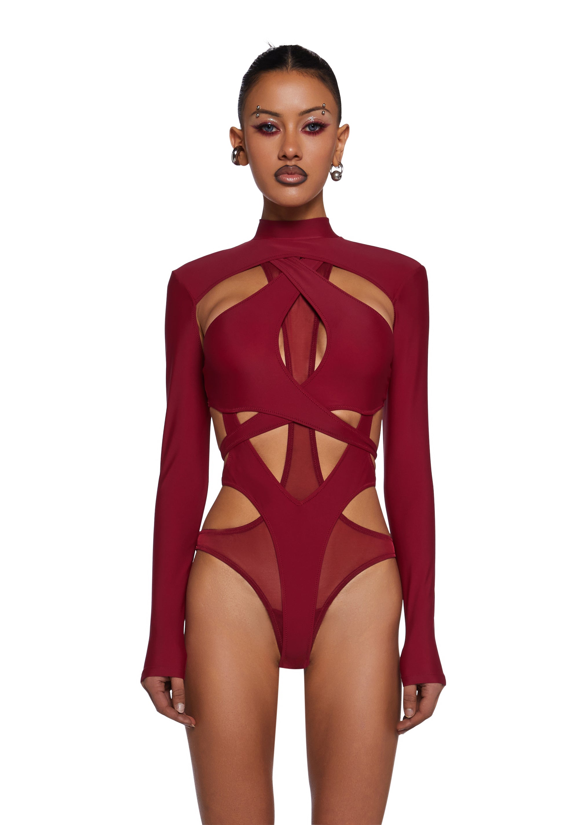 Red mesh bodysuit clearance