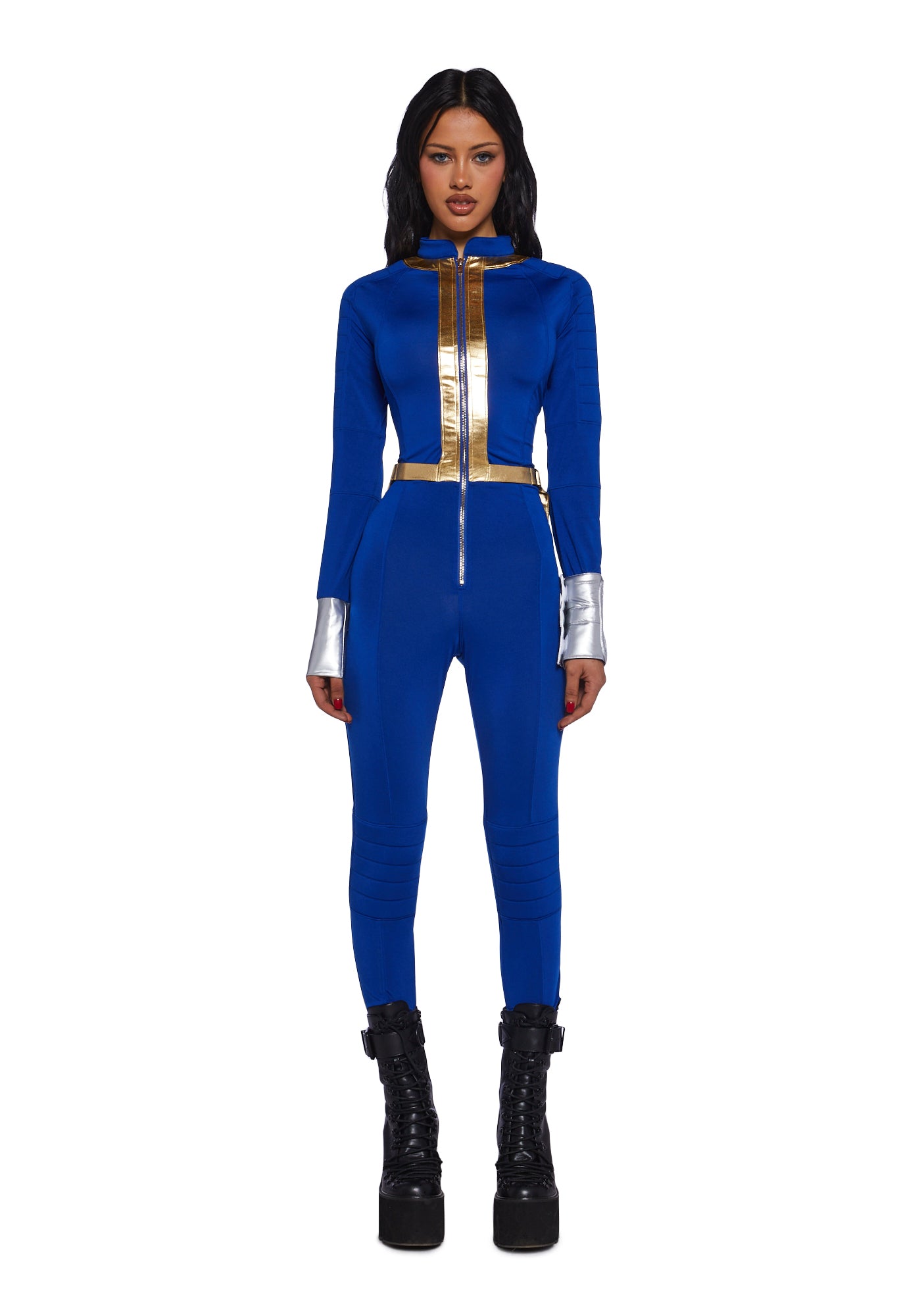 Fallout Video Game Vault-Tec Technician Long Sleeve Jumpsuit Sexy Womans Halloween Costume - Blue Dolls Kill Fallout Video Game Vault-Tec Technician Long Sleeve Jumpsuit Sexy Womans Halloween Costume - Blue Dolls Kill