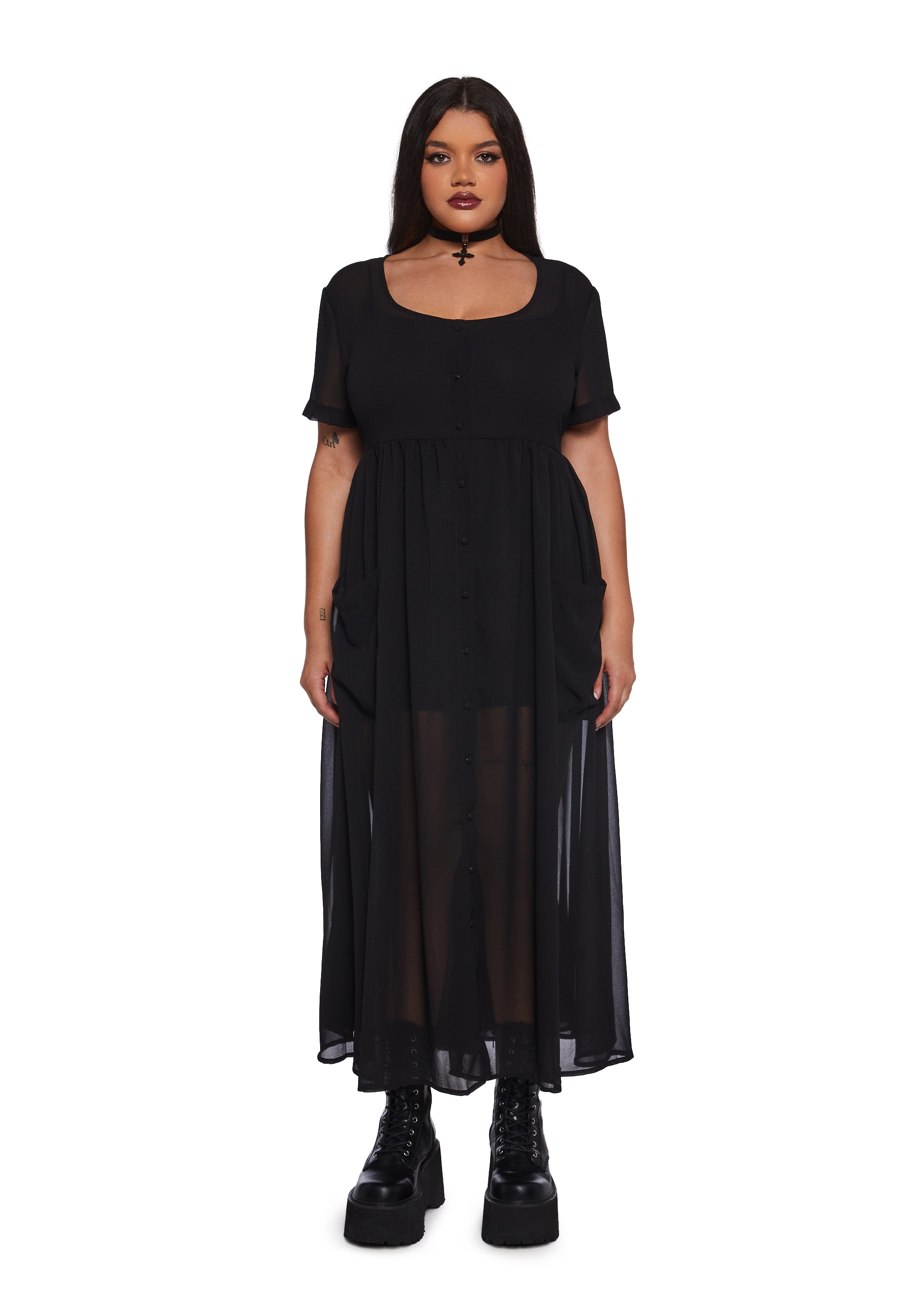 Plus size sheer maxi dress store