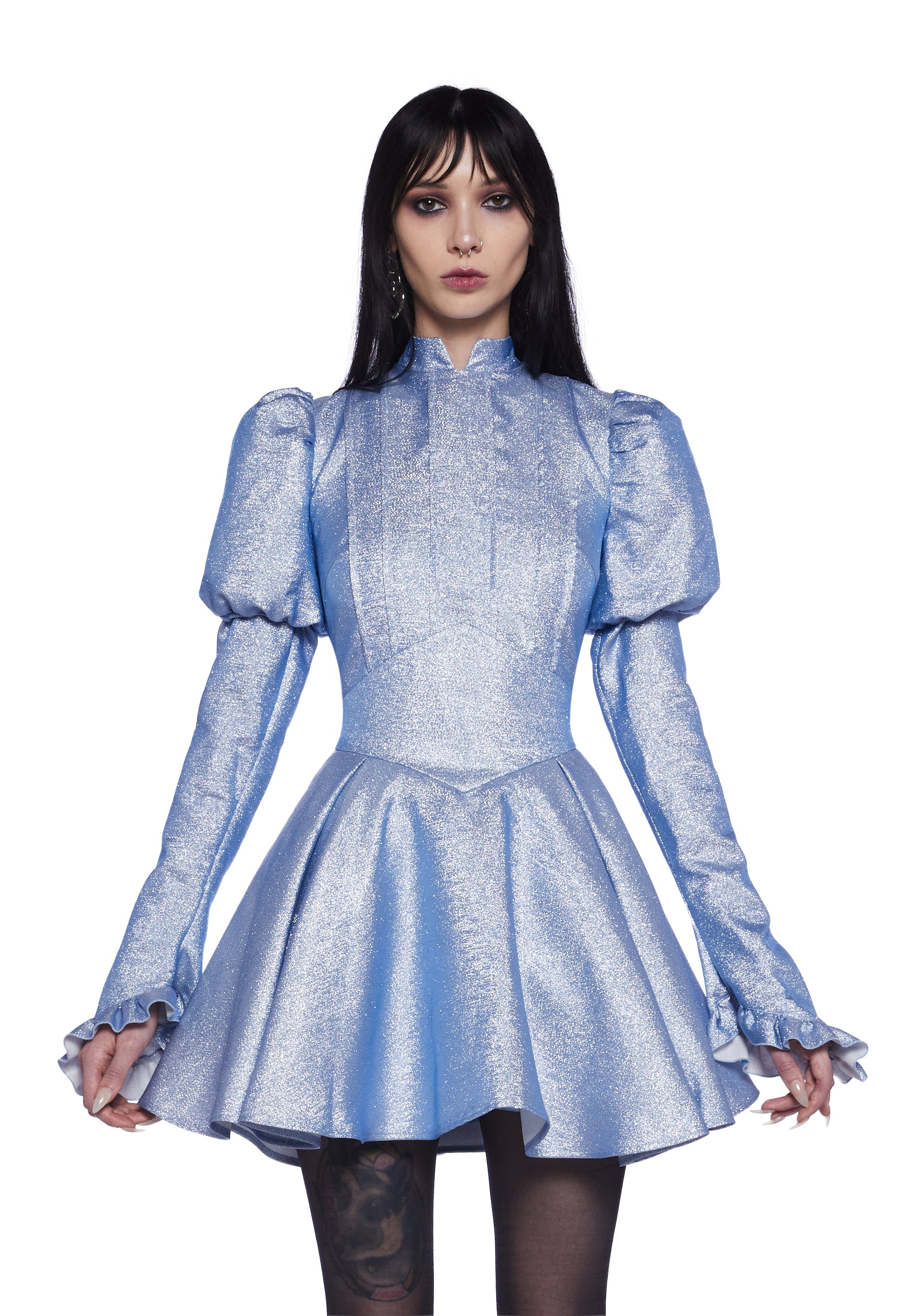 Dolls Kill x Beetlejuice Beetlejuice Astrid Mini Dress Lydia - Blue Dolls Kill x Beetlejuice Beetlejuice Astrid Mini Dress Lydia - Blue