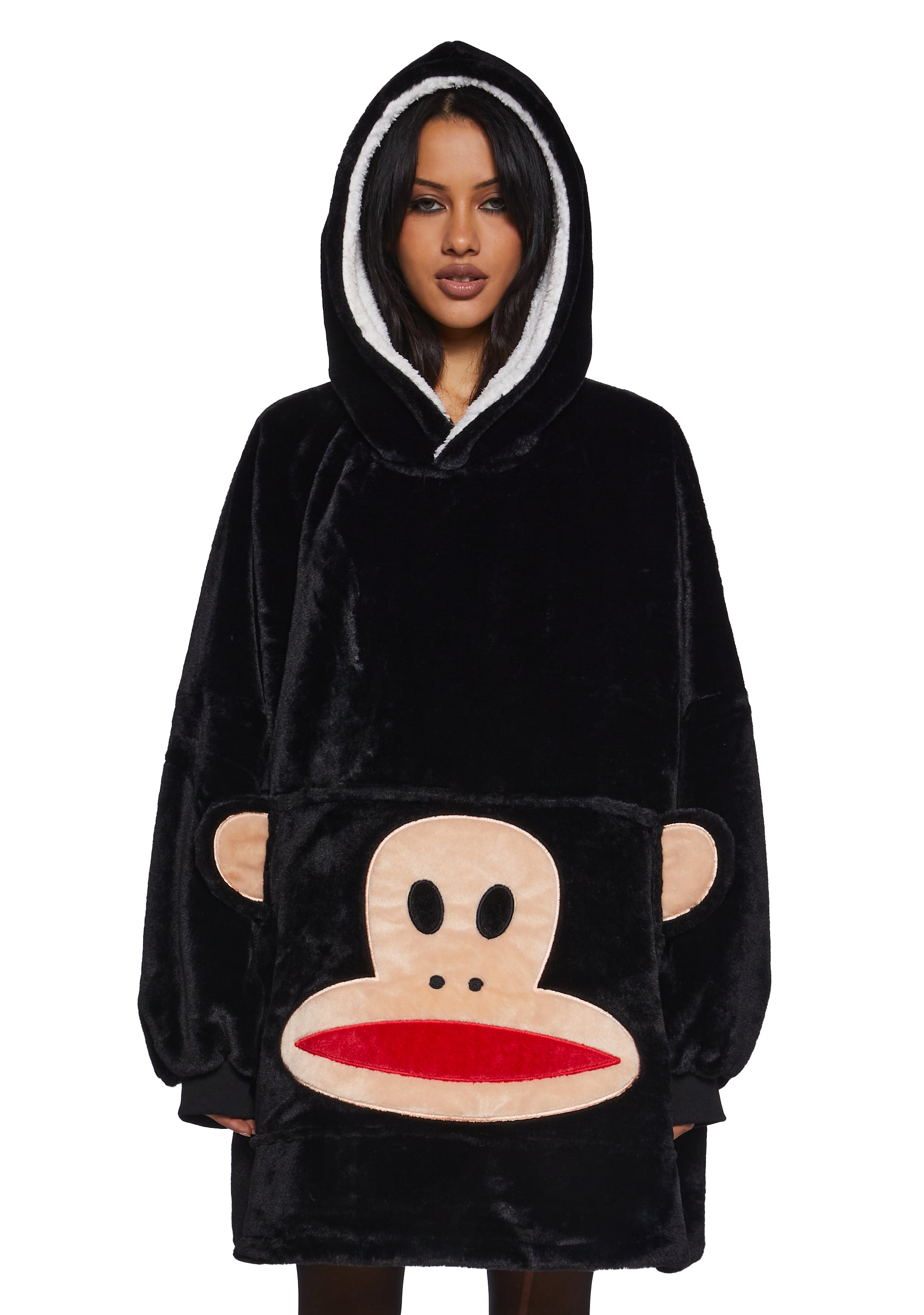Dolls Kill x Paul Frank Julius Face Applique Faux Fur Sherpa
