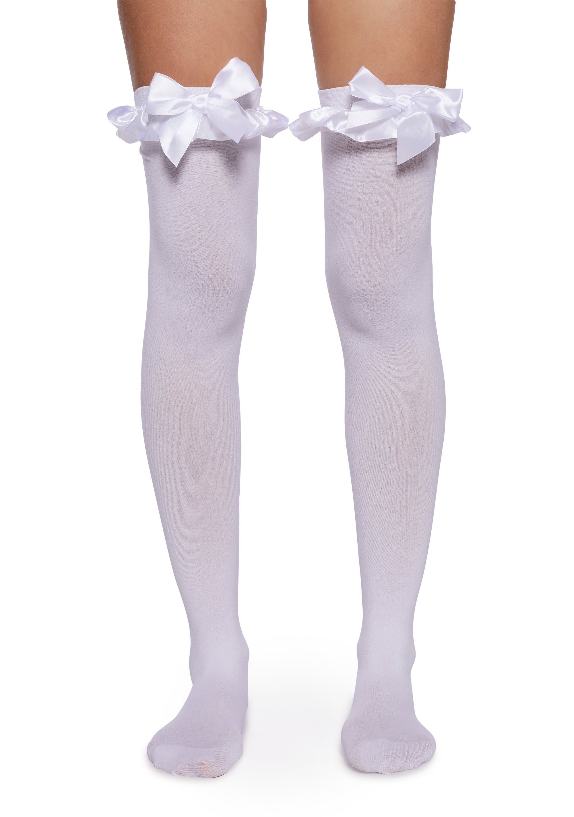 White opaque thigh highs outlet