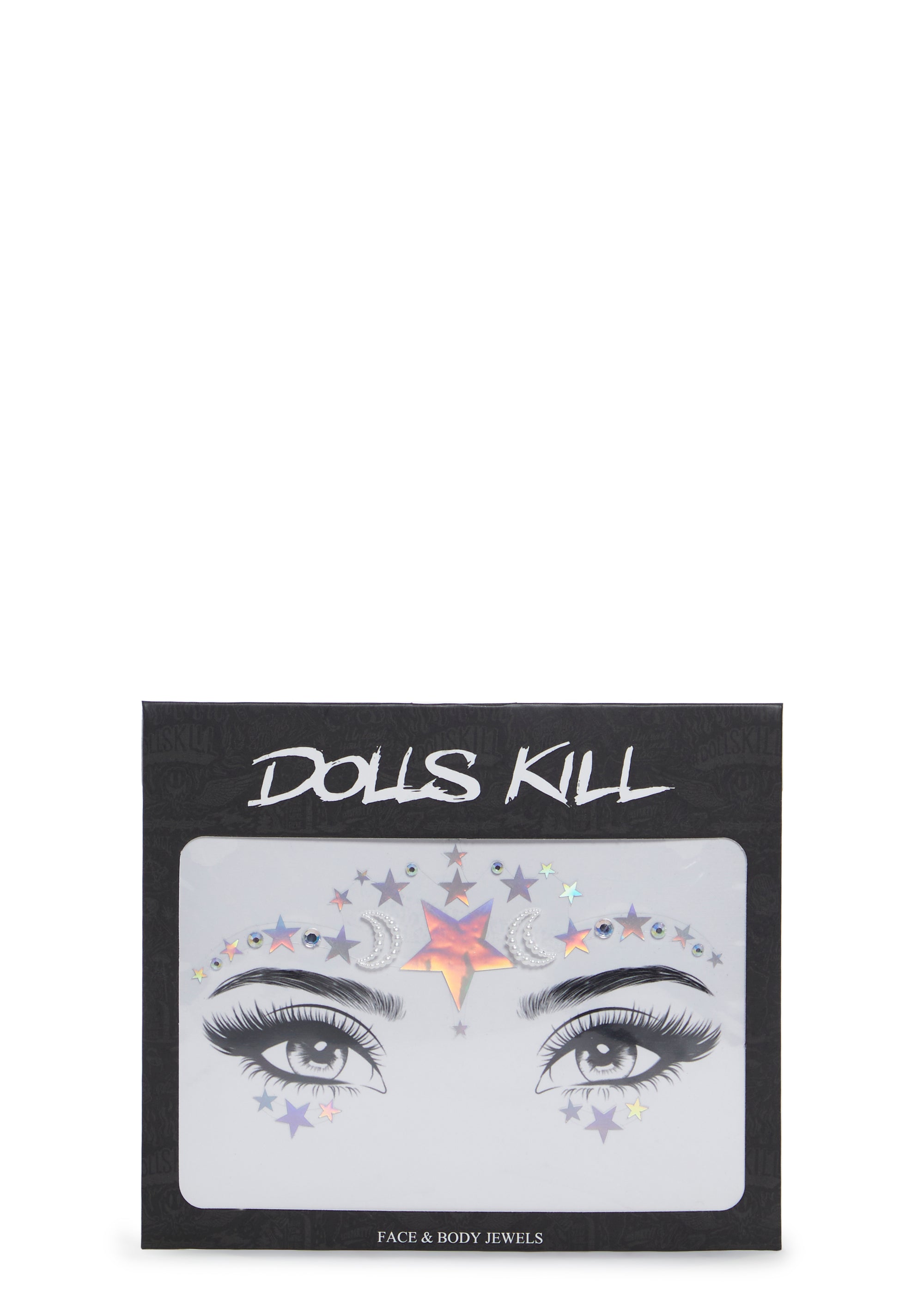 Iridescent Star Half Moon Pearl Gem Face Eye Gem Stickers