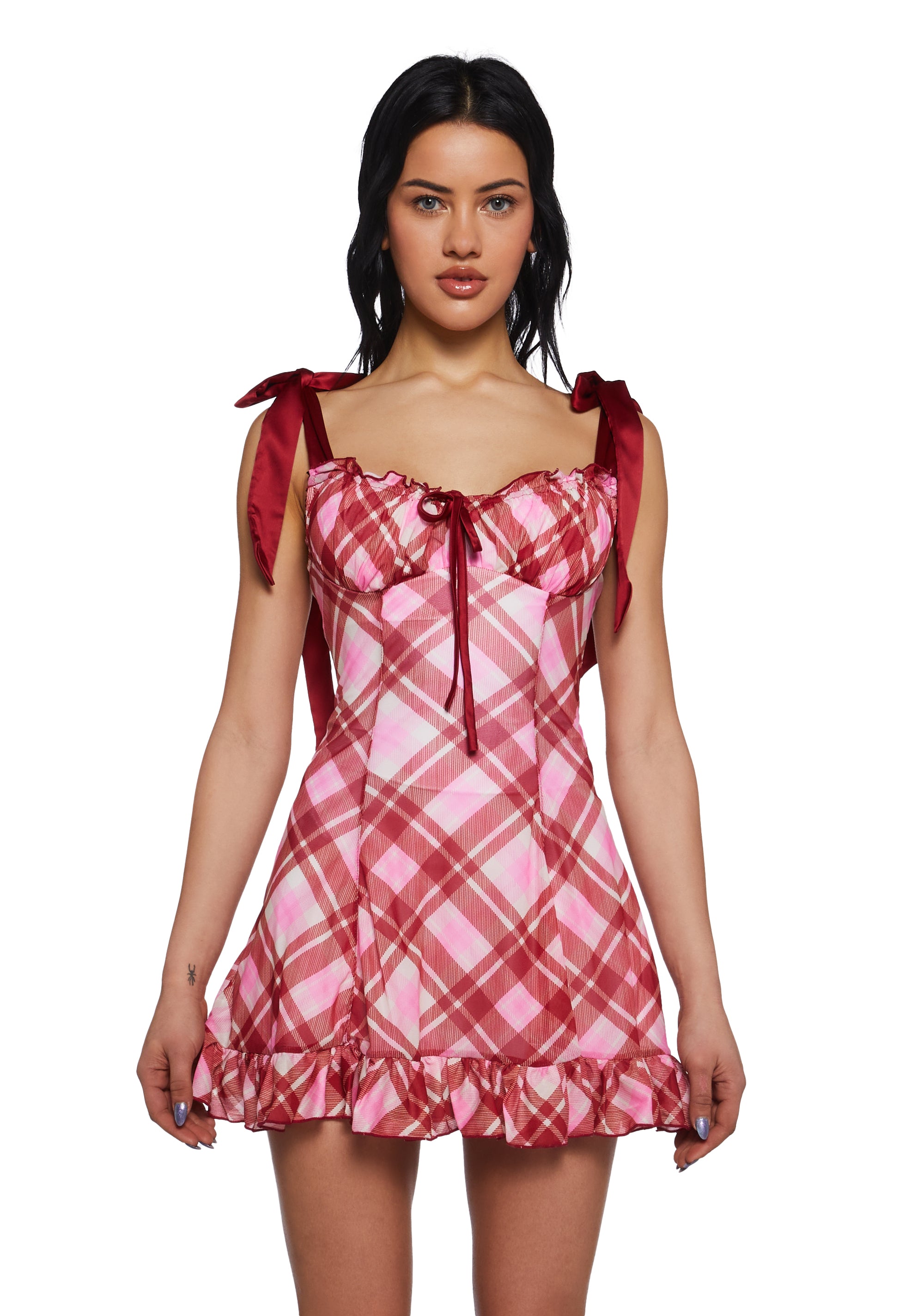 ルミニョン Candy check panel zip dress ルミニョン ☆ Candy check panel zip dress 【S】 - メルカリ