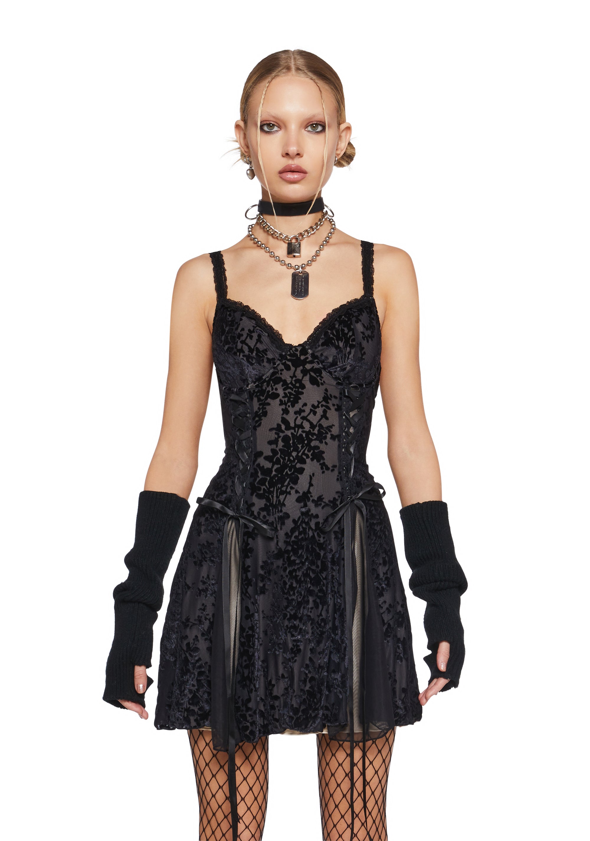 mood forever mesh lace-up mini dress Windsor Mood Forever Mesh Lace-Up Mini Dress