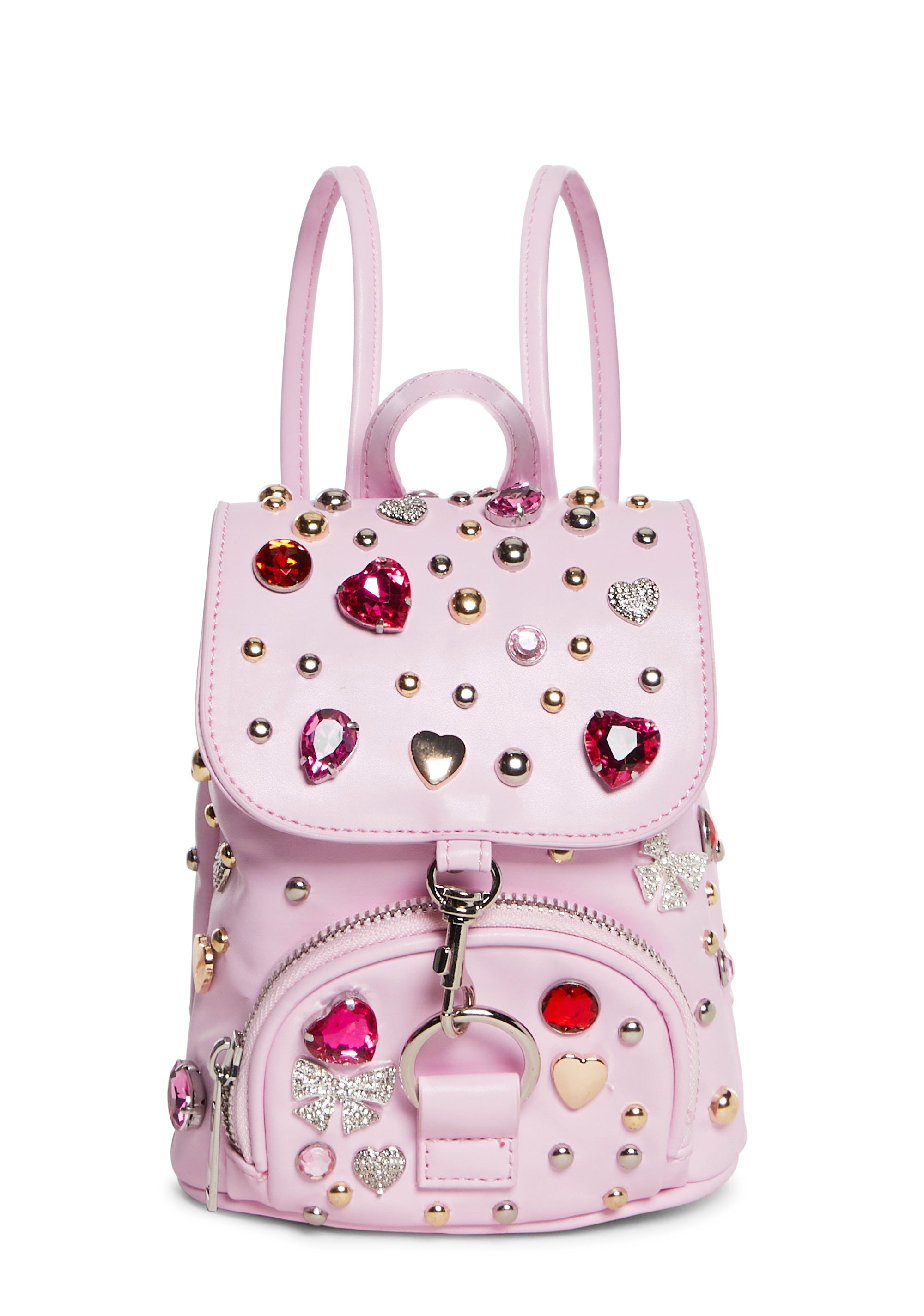 Gemstone Studded Hardware Vegan Leather Mini Backpack Sugar Thrillz Gemstone Studded Hardware Vegan Leather Mini Backpack Sugar Thrillz