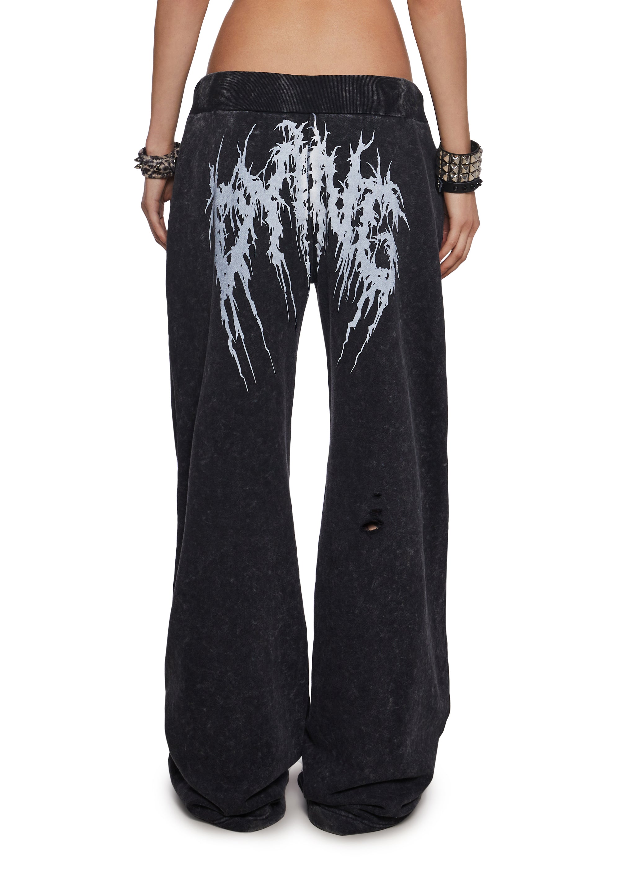 Womens Goth Washed Sweatpants Widow Black – Dolls Kill