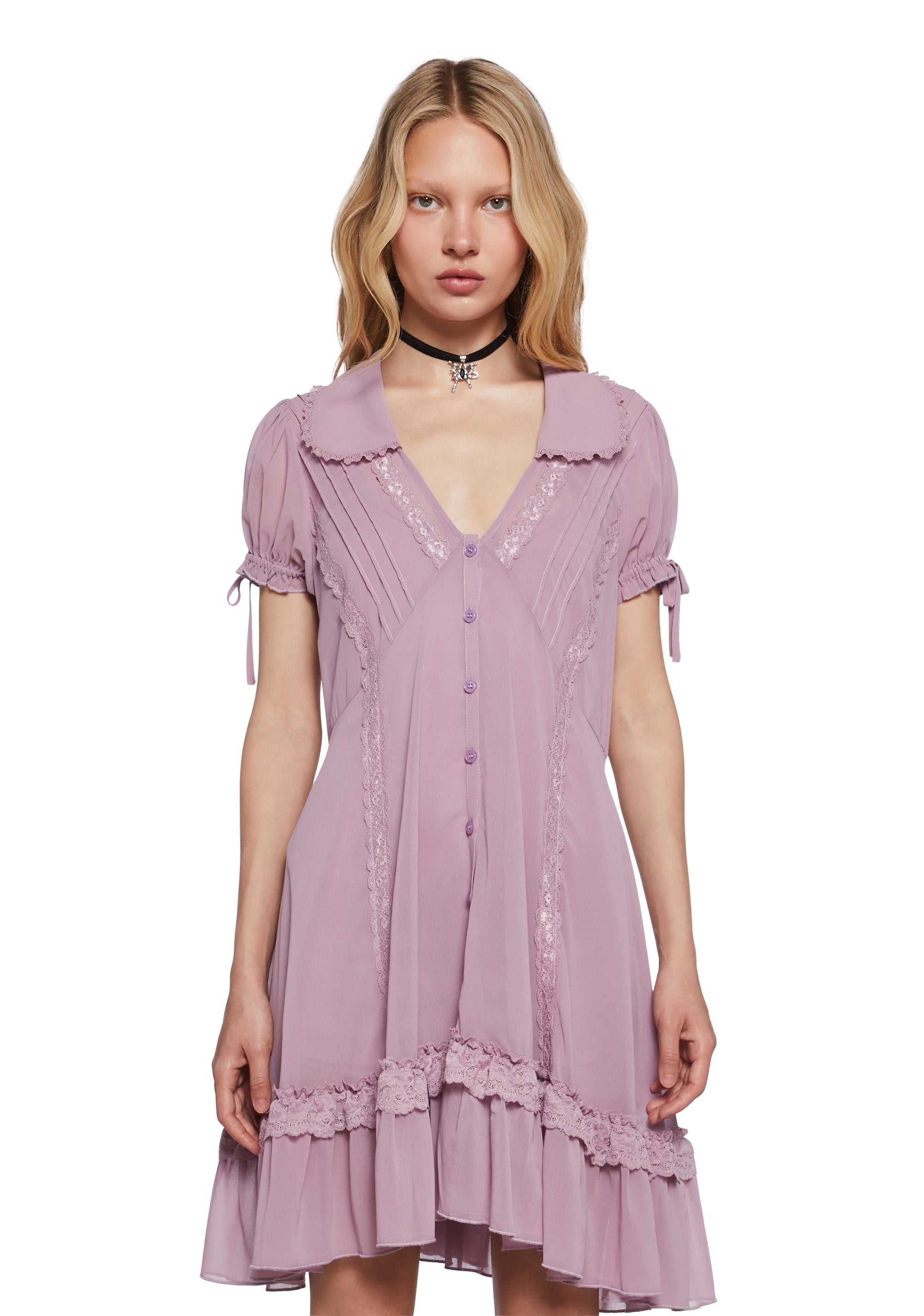 Womens Chiffon Babydoll Dress Twee Delias - Purple Dolls Kill Womens Chiffon Babydoll Dress Twee Delias - Purple Dolls Kill