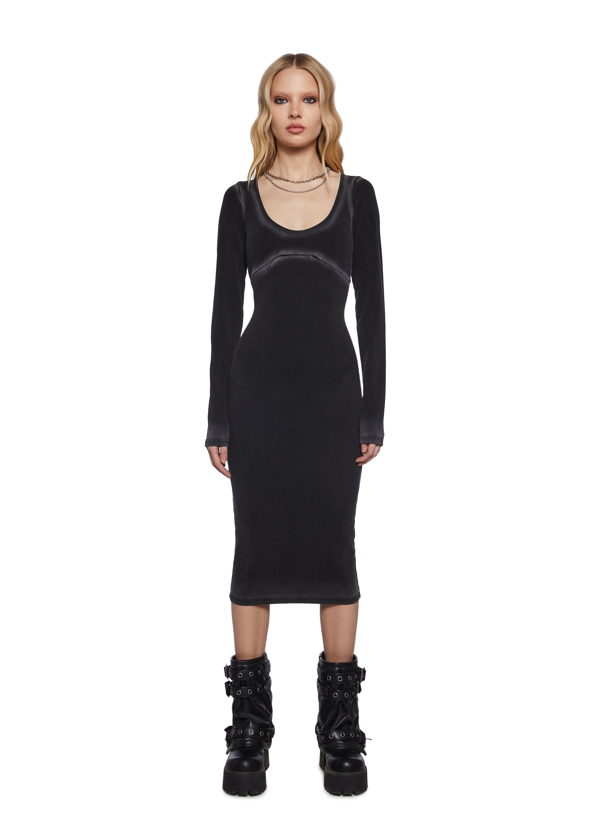 Womens Sexy Cotton Bleached Midi Bodycon Dress Darker Wavs - Multi Dolls Kill Womens Sexy Cotton Bleached Midi Bodycon Dress Darker Wavs - Multi Dolls Kill