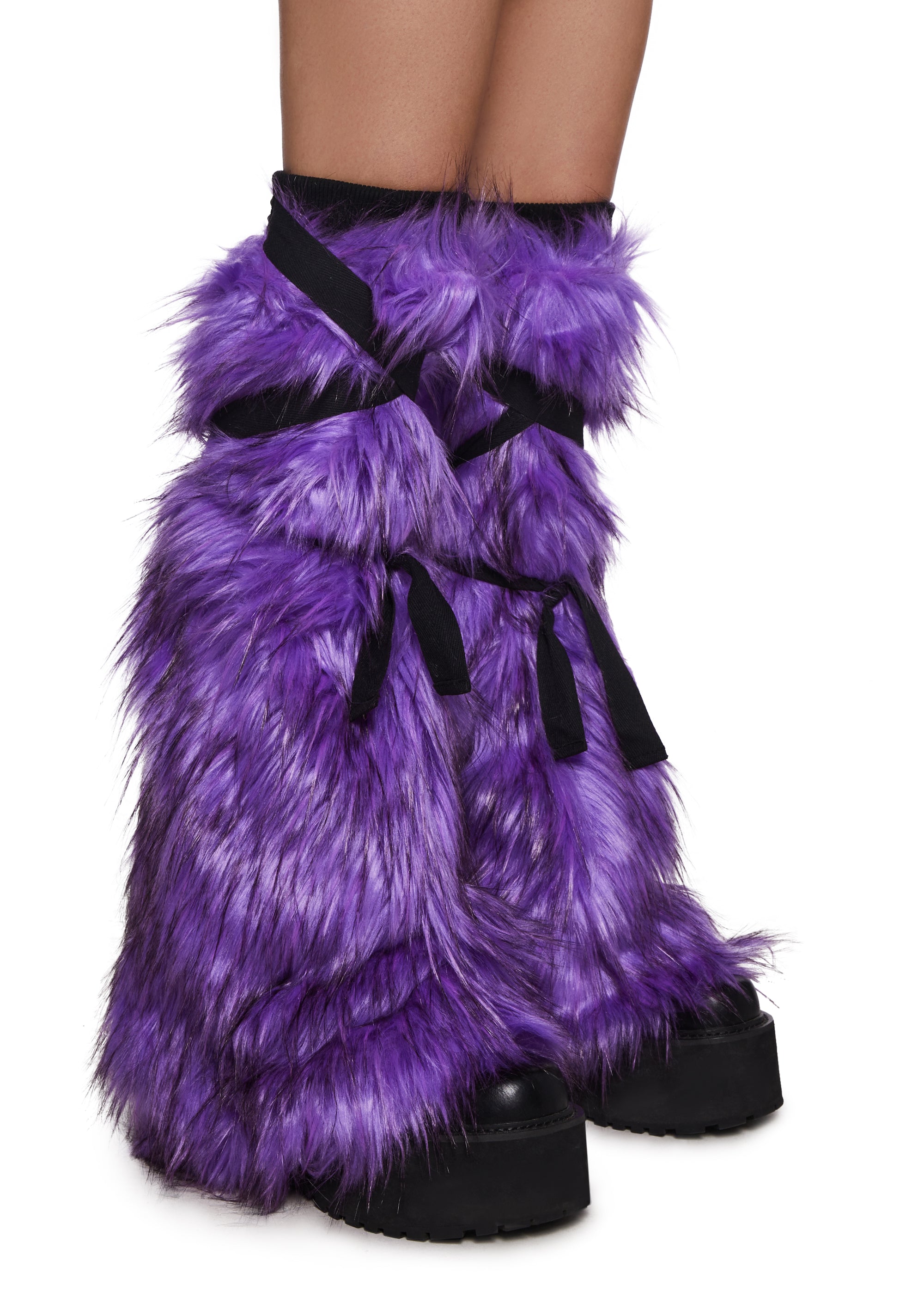 Womens Faux Fur Boot Covers Widow - Purple – Dolls Kill