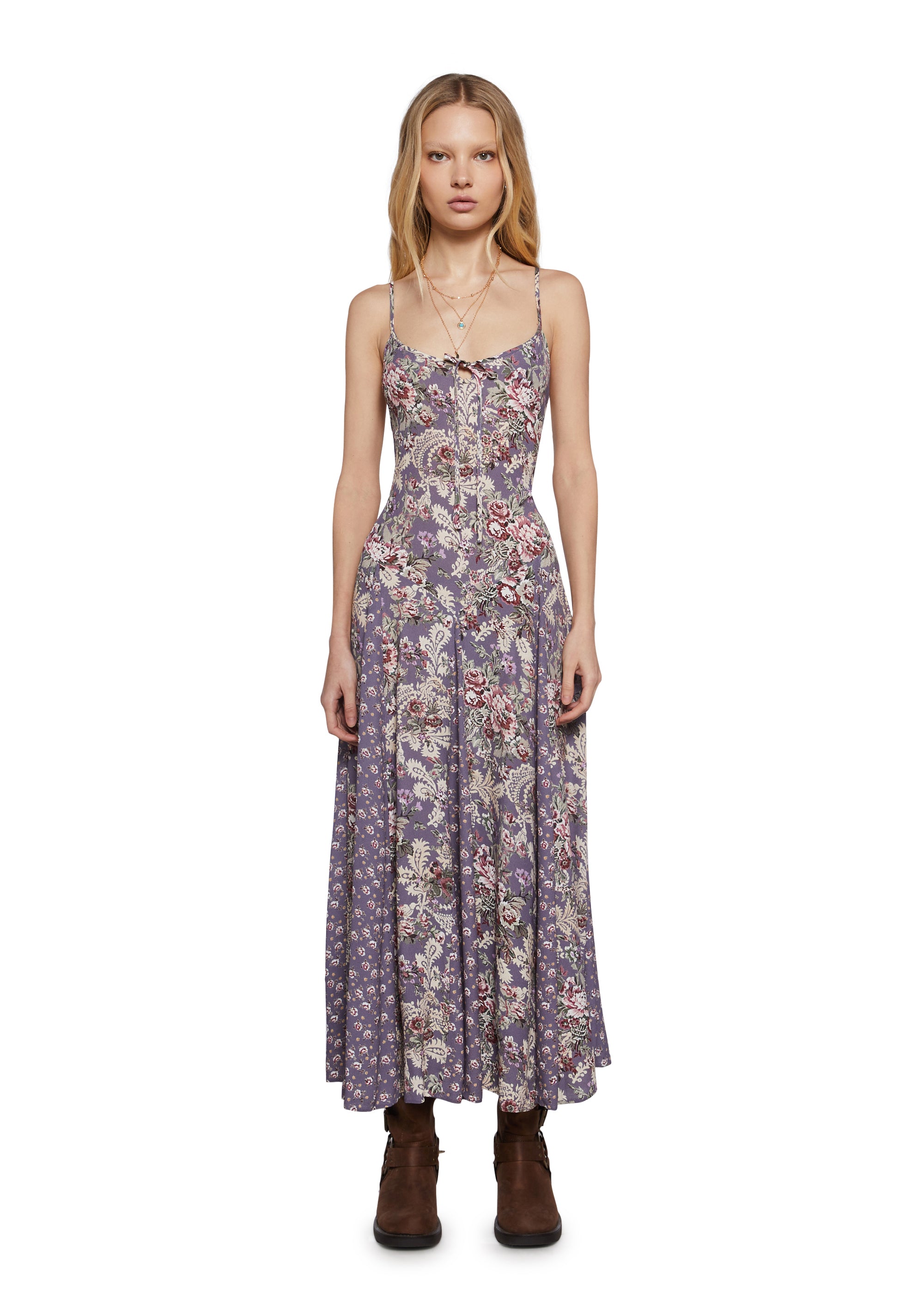 Womens Paisley Floral Maxi Dress Current Mood - Multi Dolls Kill Womens Paisley Floral Maxi Dress Current Mood - Multi Dolls Kill