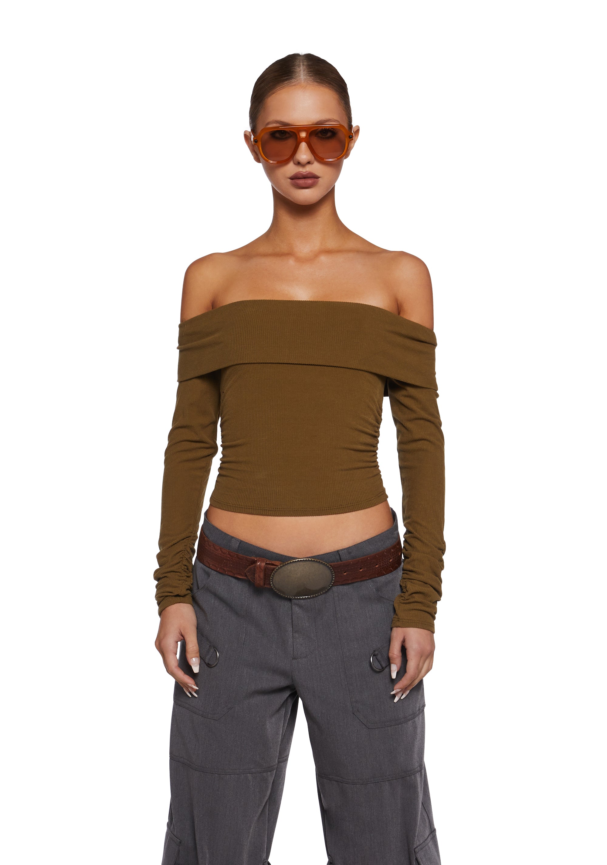 Robin Off Shoulder Top - Olive