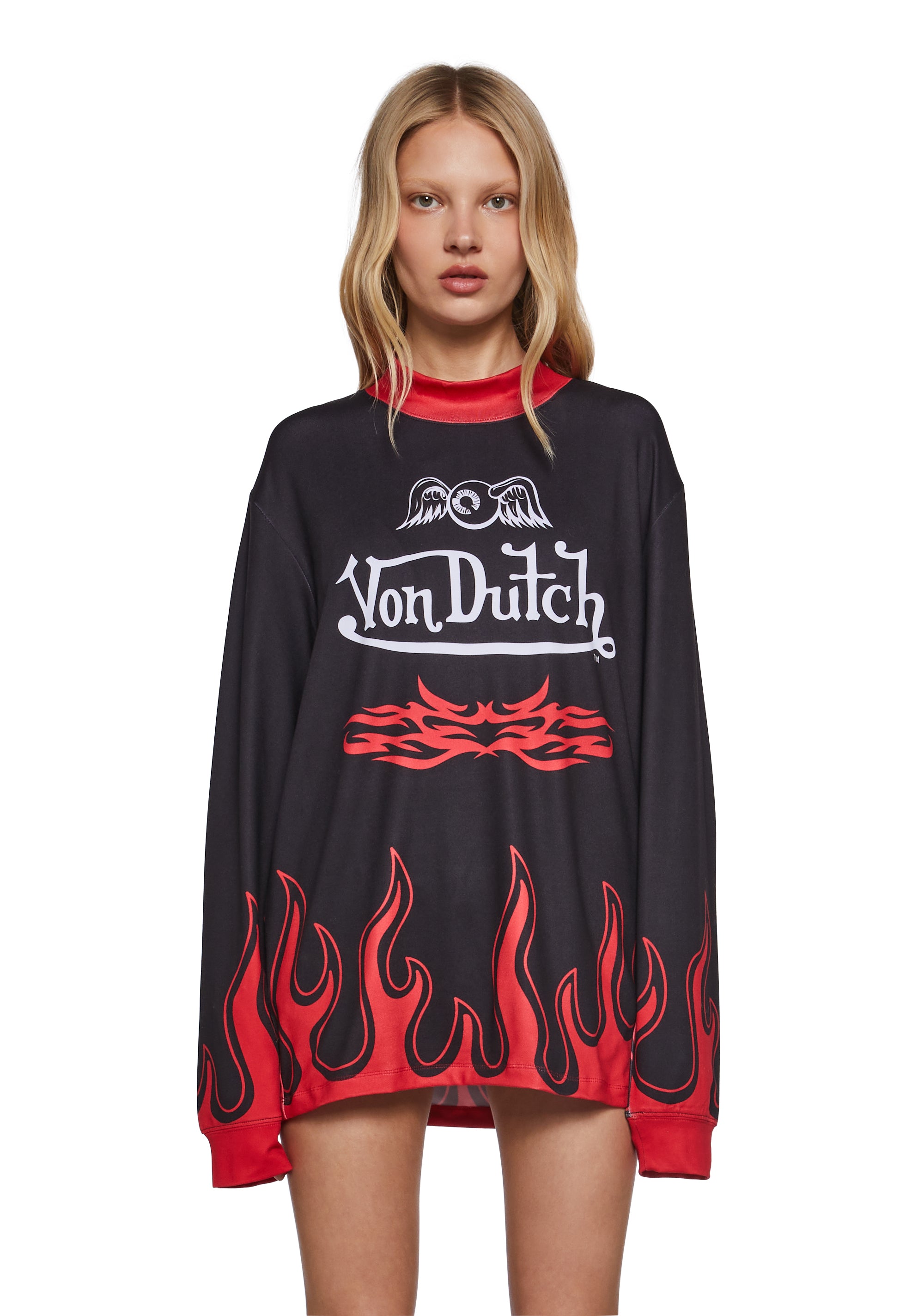 Von Dutch Motocross Graphic Oversized Tee - Black Dolls Kill Von Dutch Motocross Graphic Oversized Tee - Black Dolls Kill