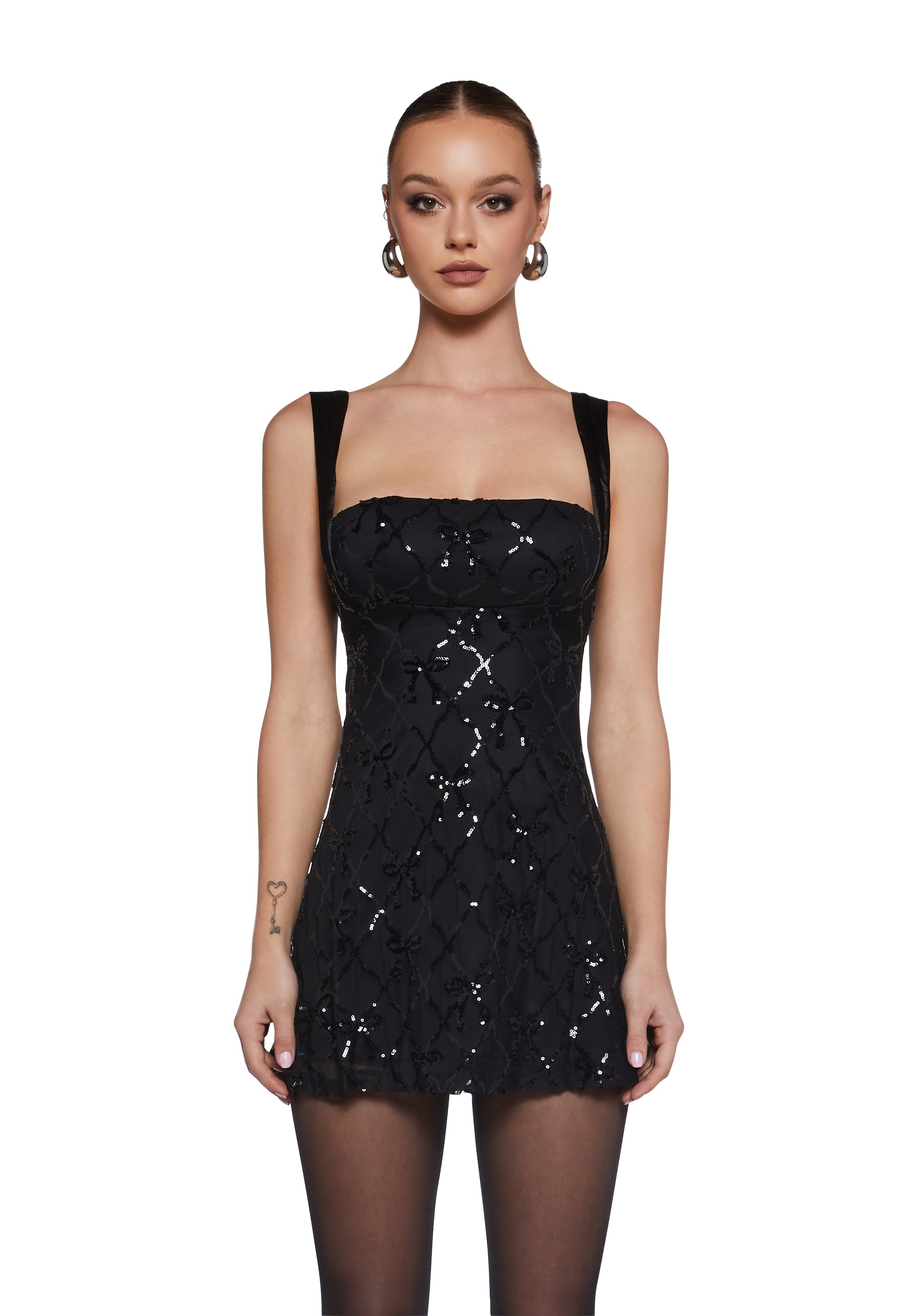 princess polly baby blue dress black mesh sequin dress main image 0