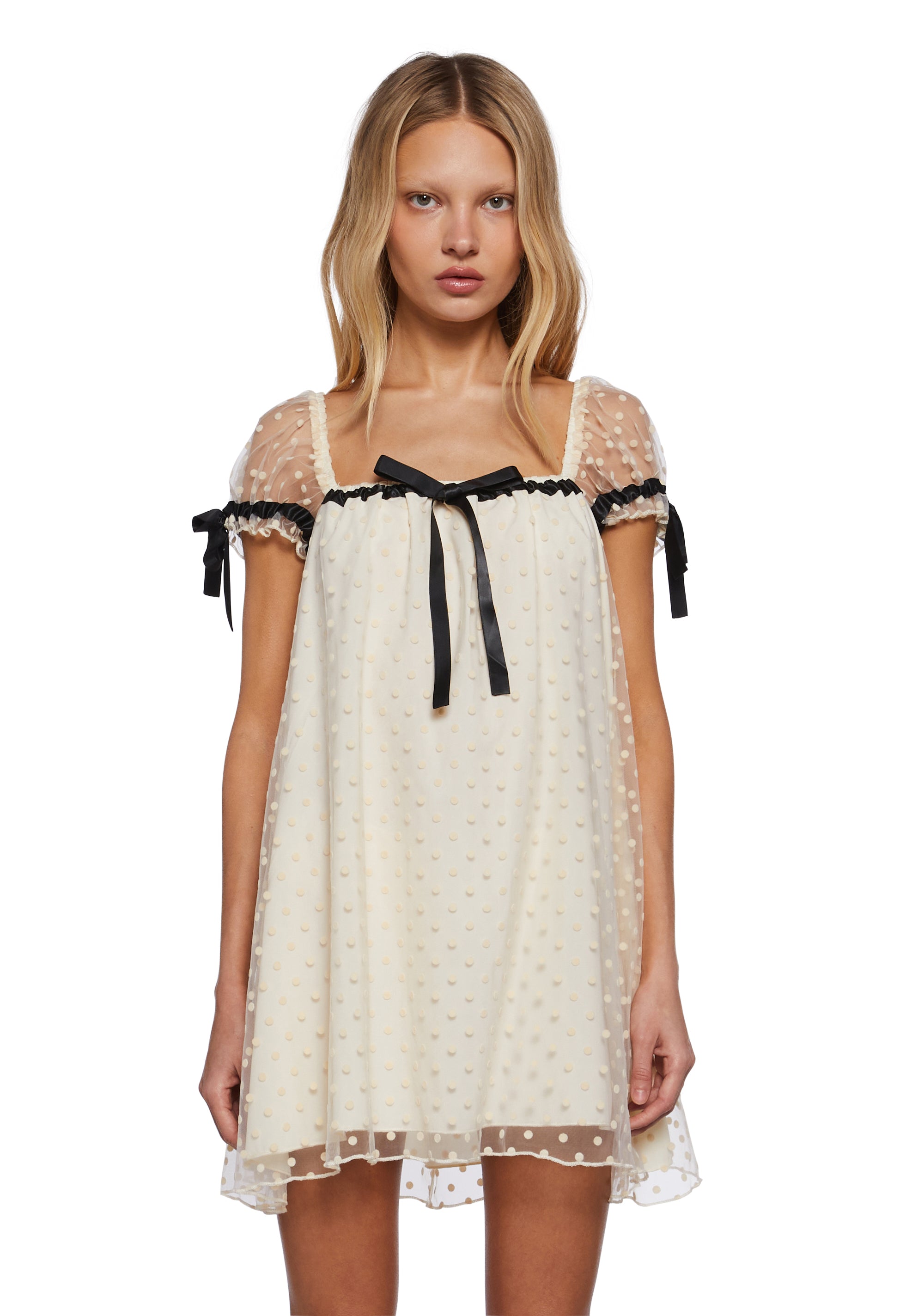 Womens Tulle Polka Dot Baby Doll Shift Dress Delia's - Yellow Dolls Kill Womens Tulle Polka Dot Baby Doll Shift Dress Delia's - Yellow Dolls Kill