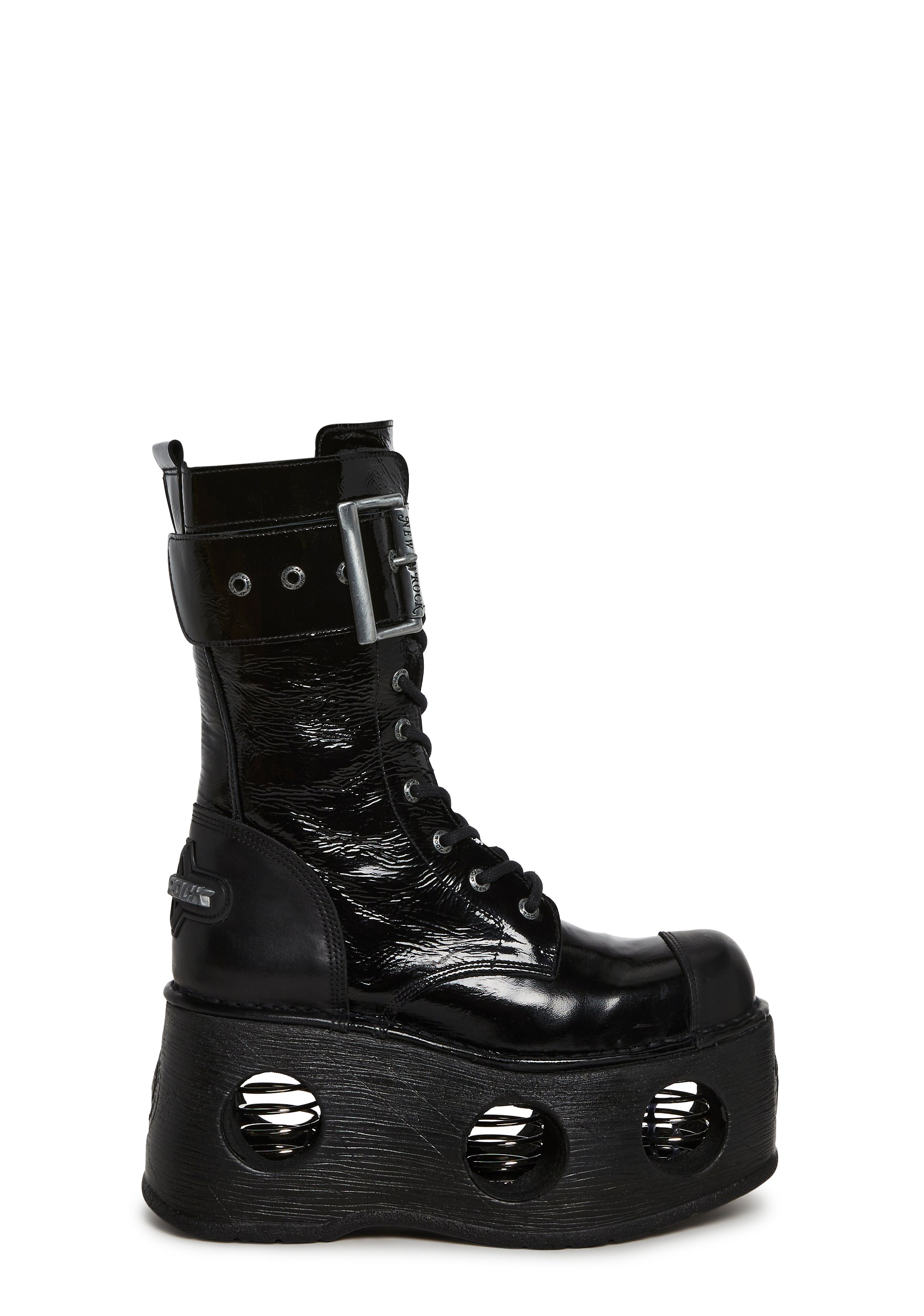 New Rock M-312-S5 Circle Cutout Boots - Black – Dolls Kill