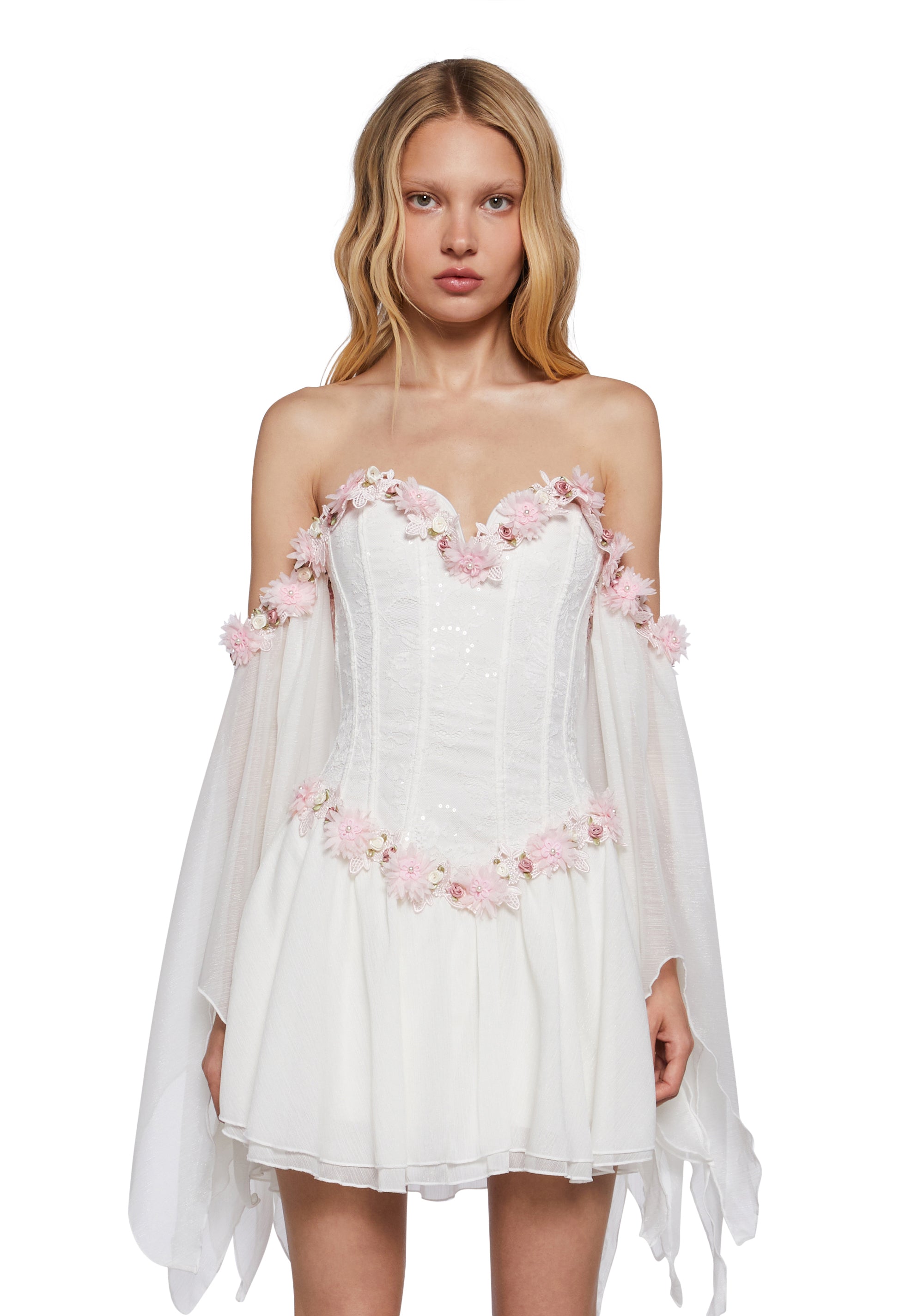 Womens Fairycore Cottagecore Renfaire Glitter Chiffon