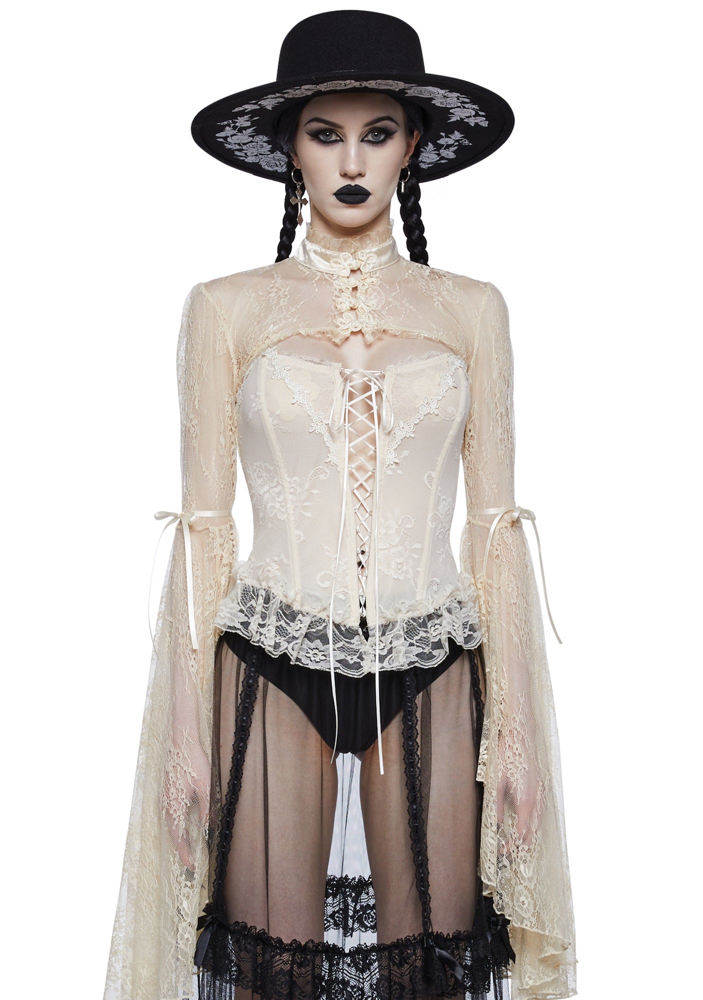 Widow Ivory Dusk Before Dawn Lace Shrug Dolls Kill