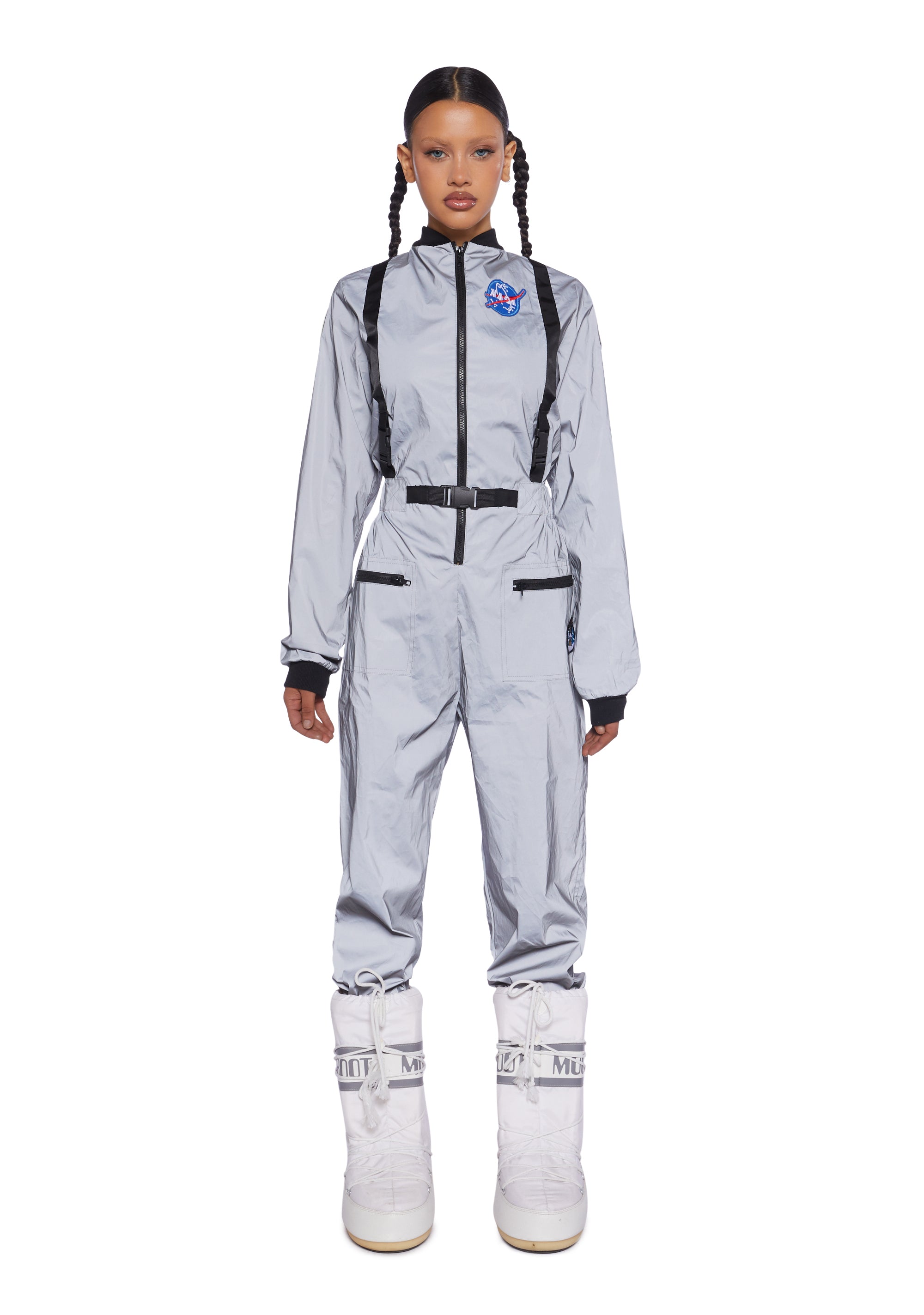 Halloween Dolls Kill Reflective Astronaut Space Jumpsuit Costume