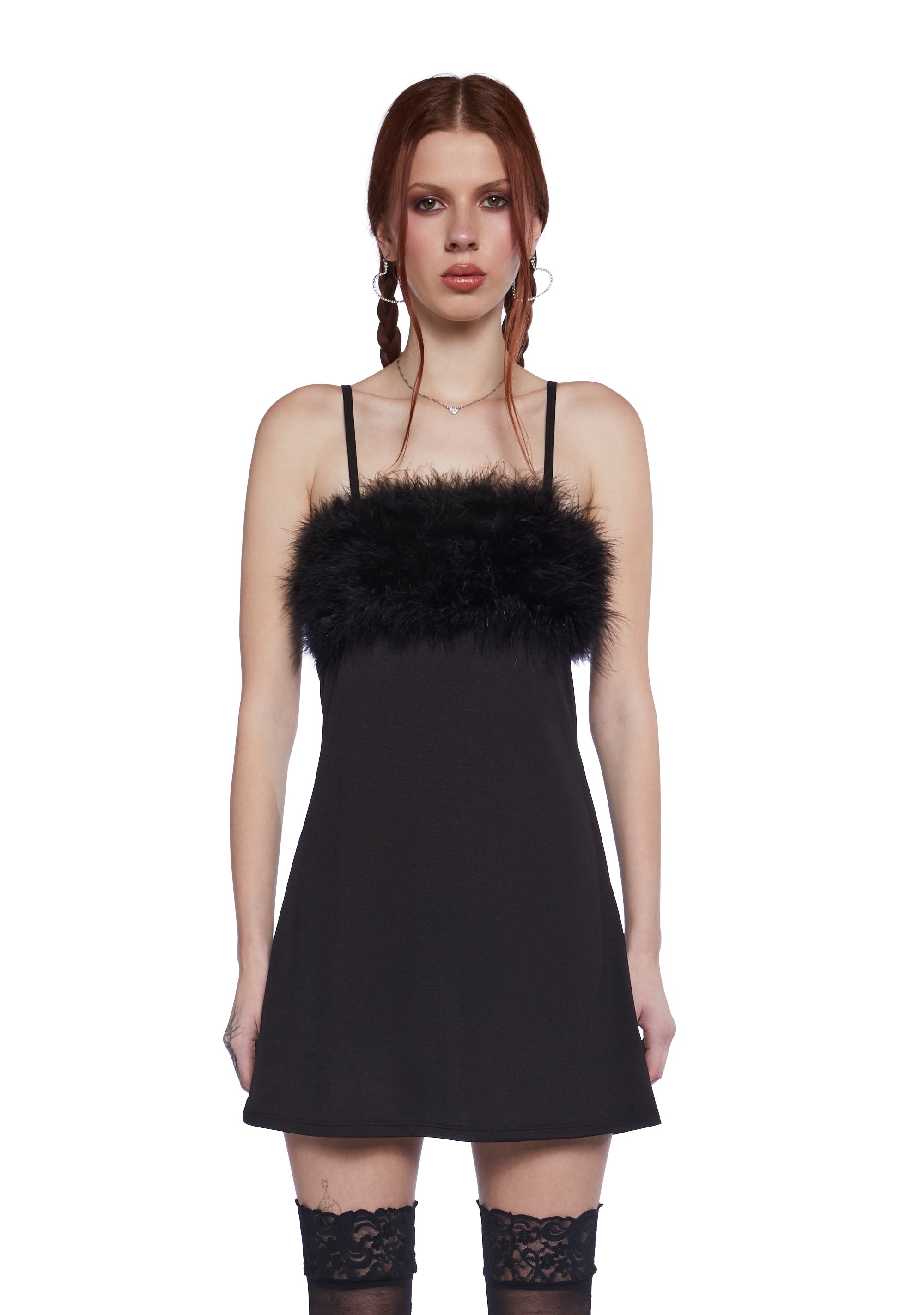 Sugar Thrillz Pink Marabou Mini Dress – Dolls Kill