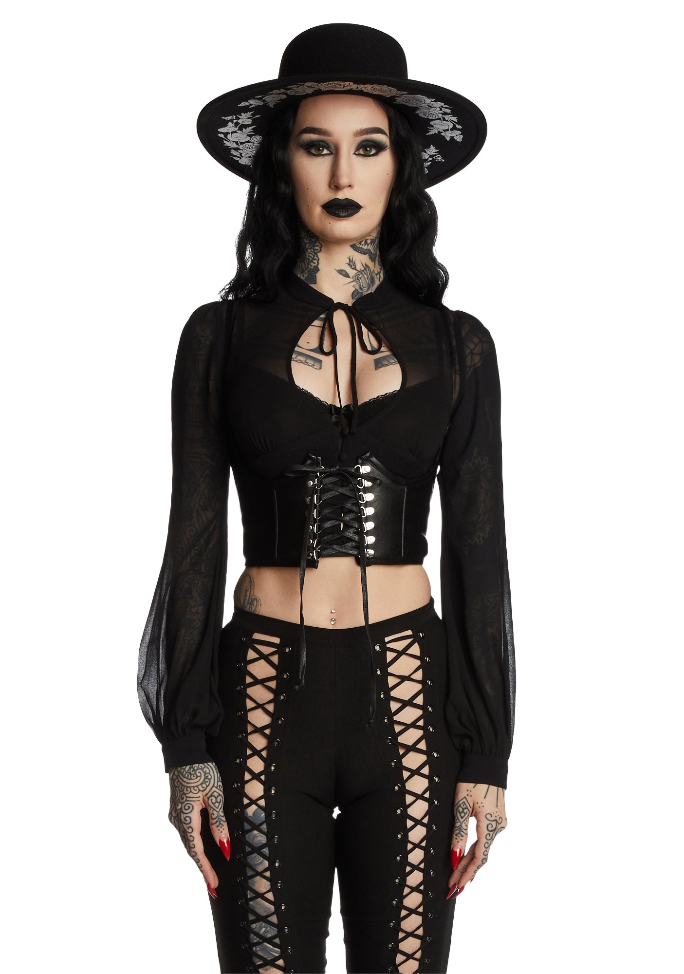 Widow Faux Leather Underbust Corset - Black – Dolls Kill