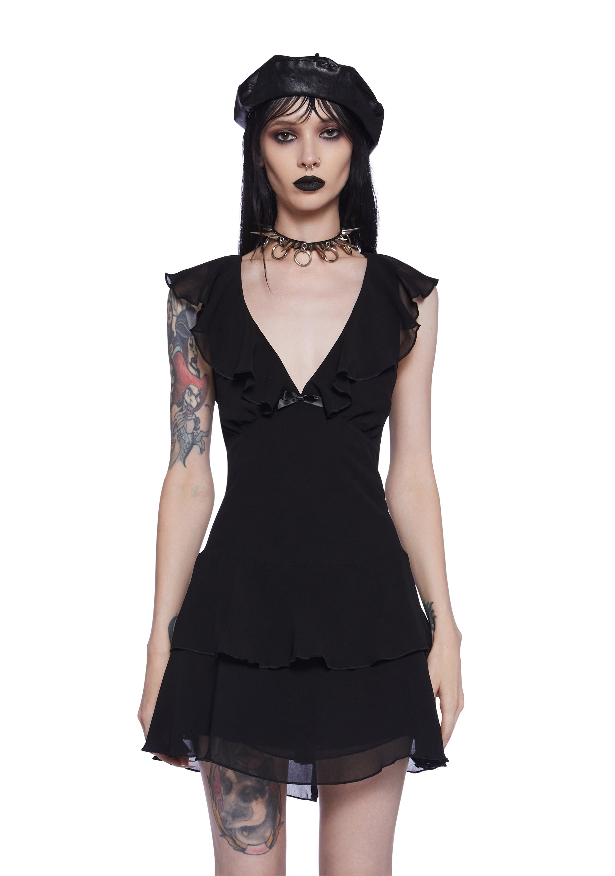 Widow Gothic Tiered Babydoll Dress