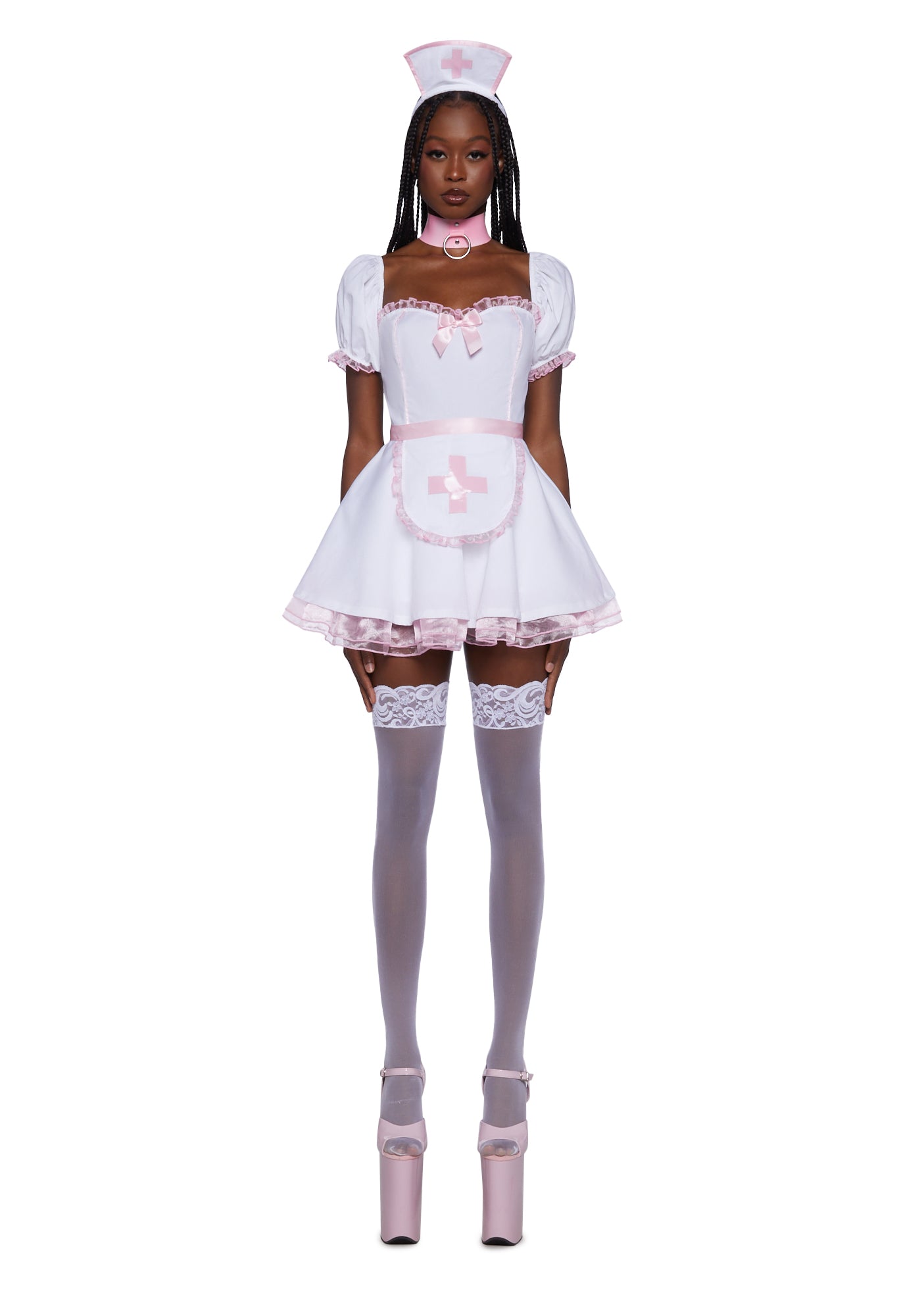 Trickz N Treatz Sexy Nurse Costume - White/Pink