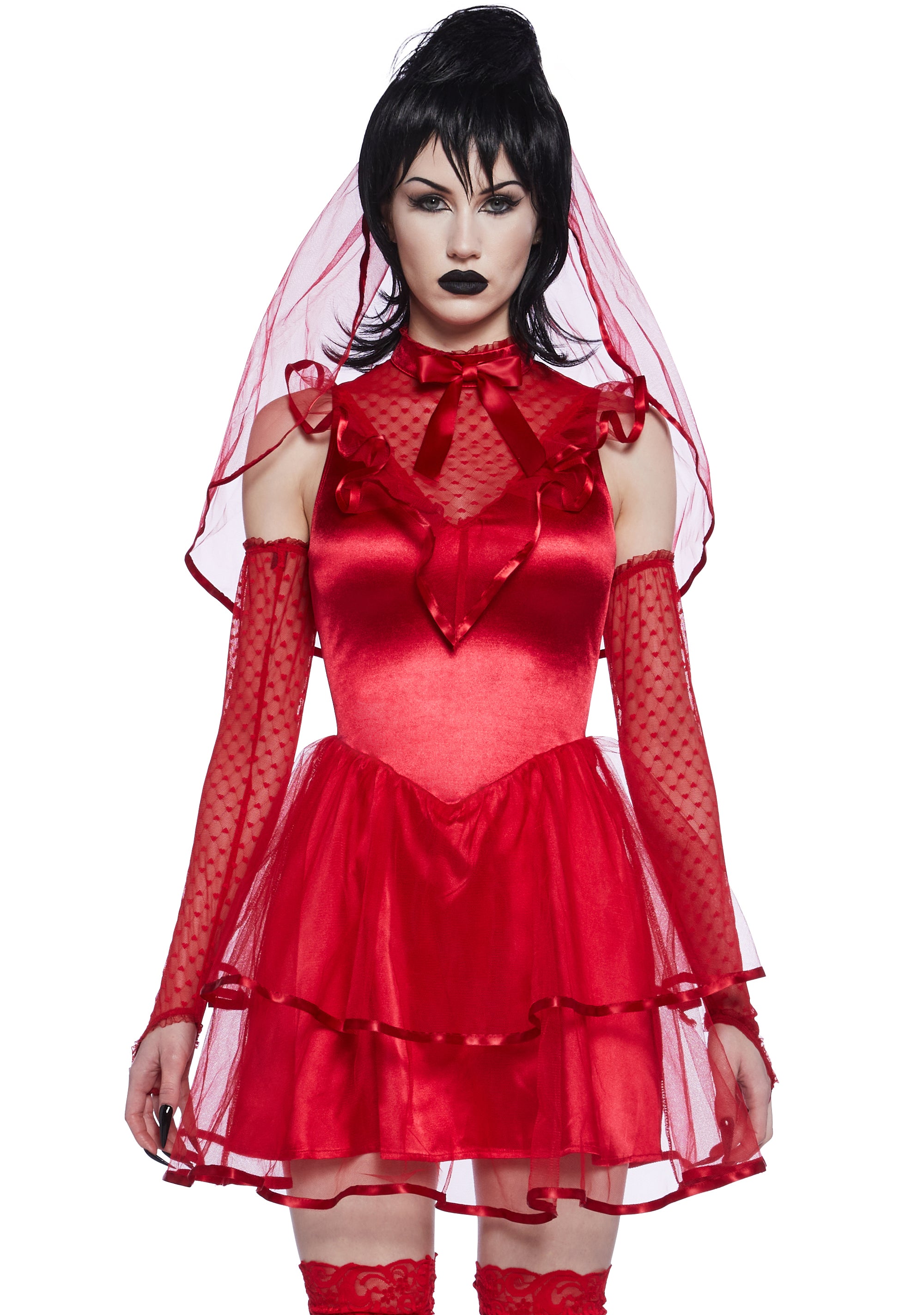 Beetlejuice Lydia Deetz Bride Wedding Dress Sexy Womans Halloween