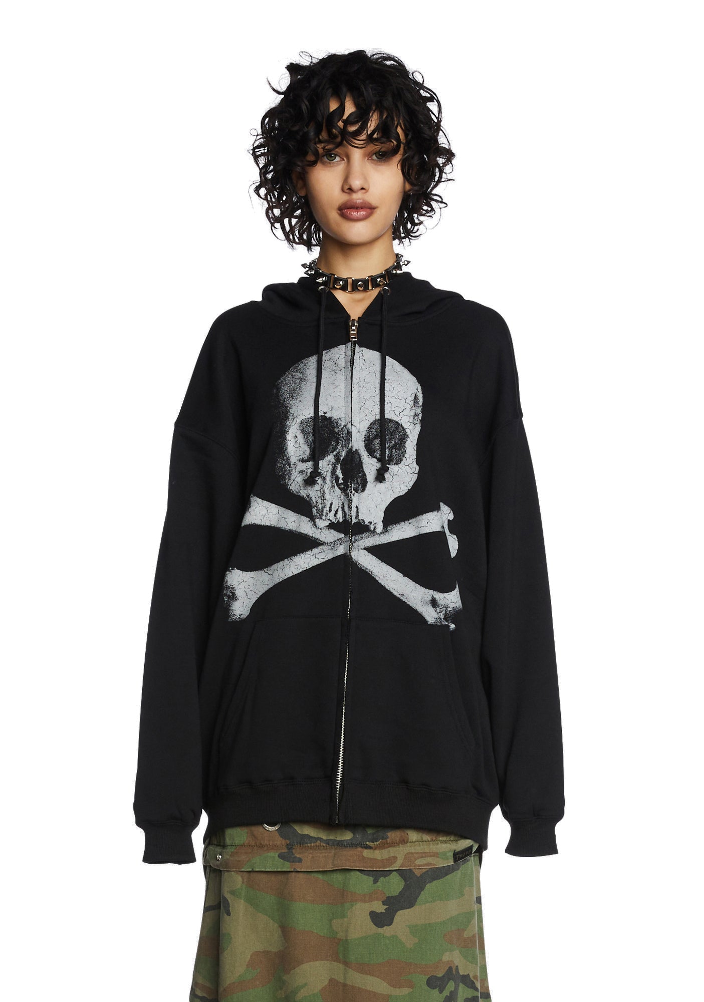 Trickz N Treatz Skeleton Zip Front Hoodie - Black – Dolls Kill