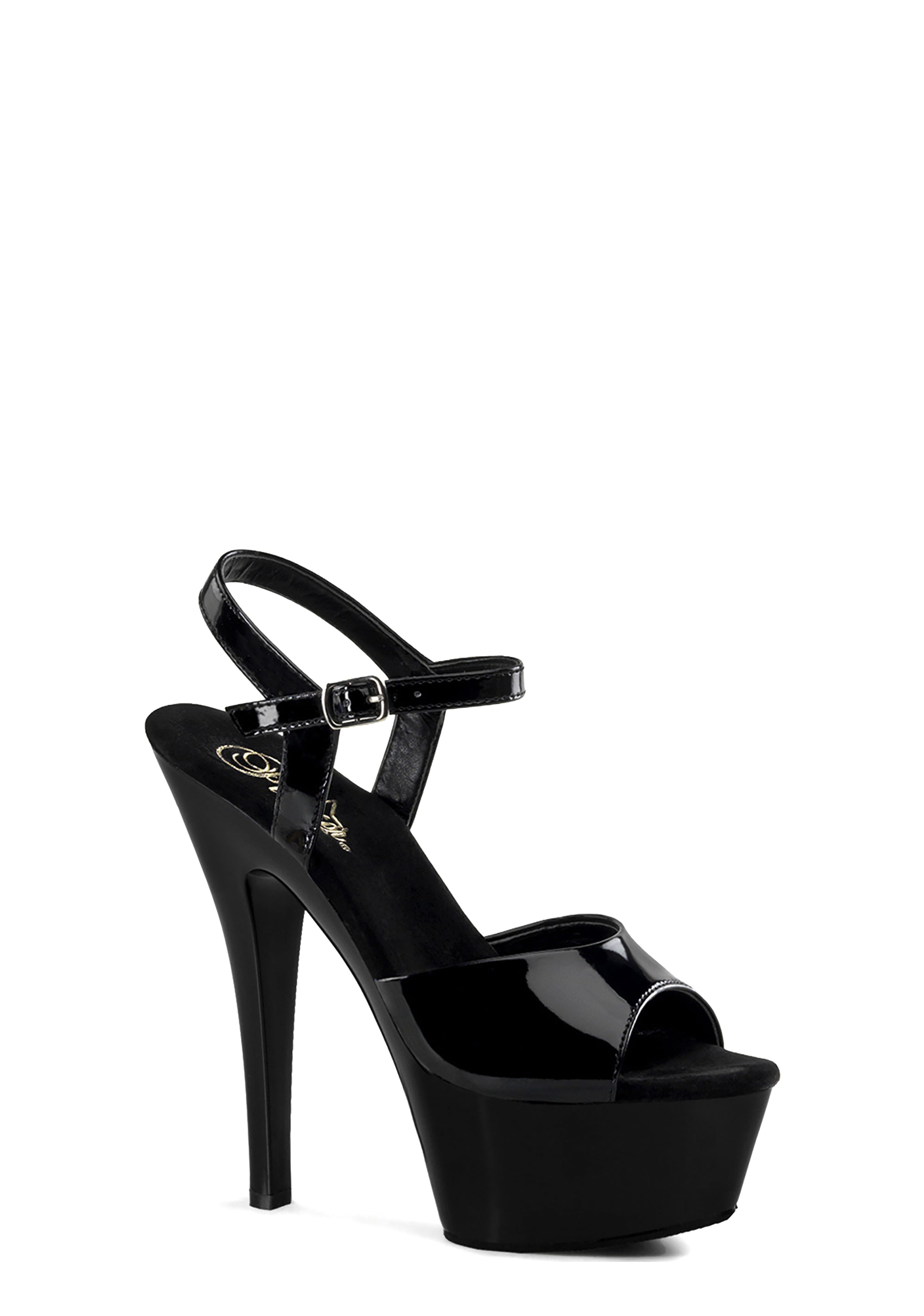 Pleaser Kiss 209 Platform Stiletto Heels - Black Patent
