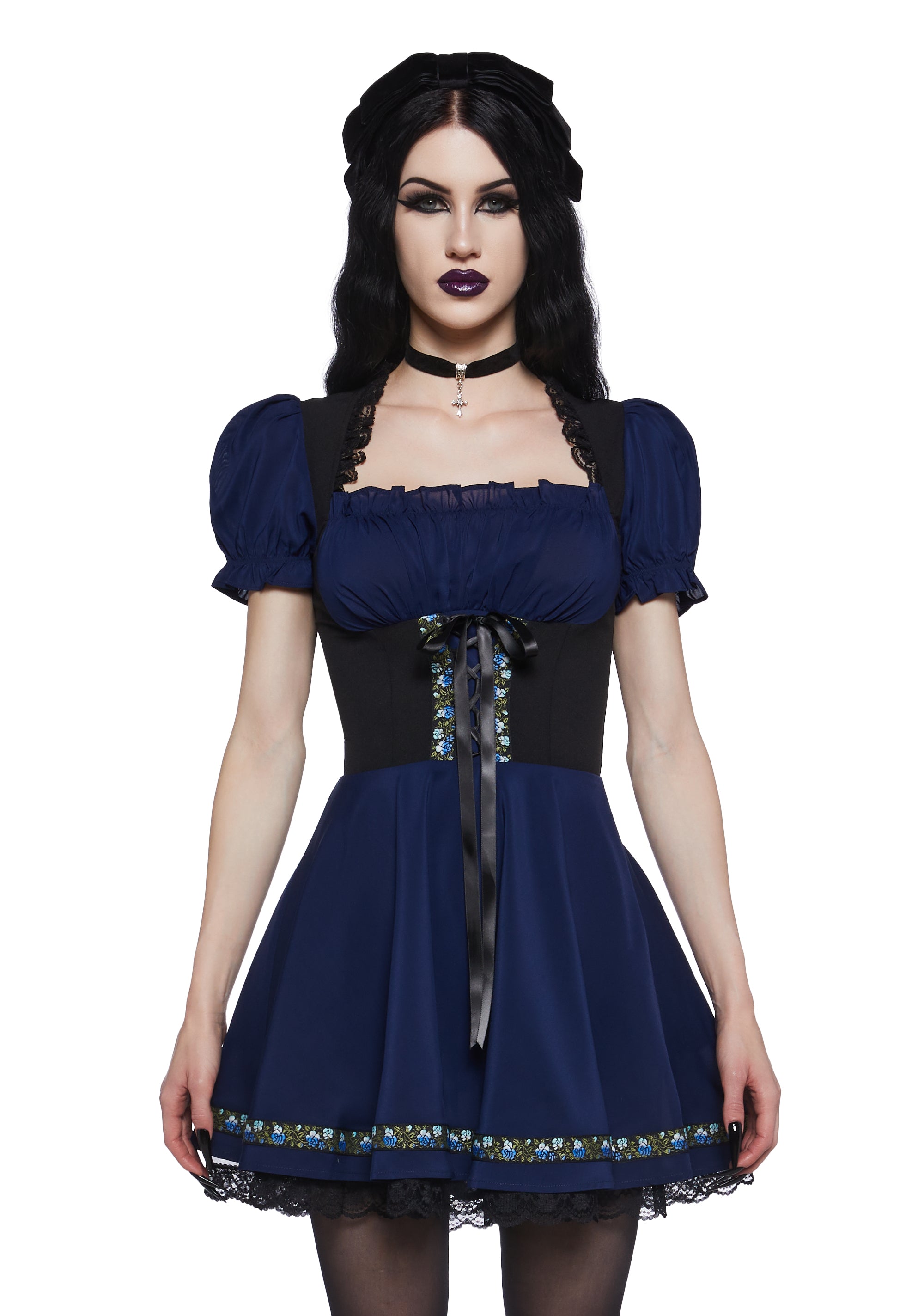 Widow Dark Fairy Underbust Corset Babydoll Mini Dress Widow Dark Fairy Underbust Corset Babydoll Mini Dress
