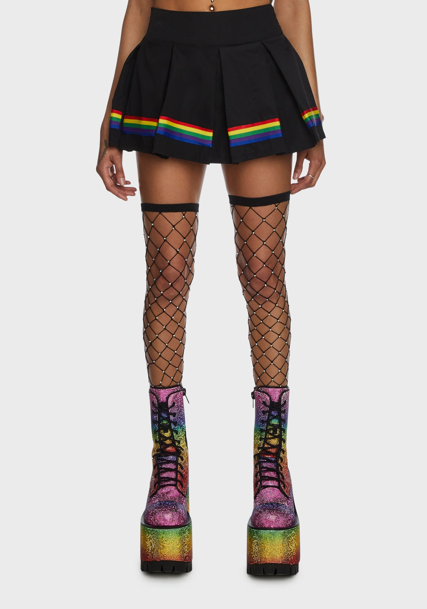 Rainbow black skirt outlet