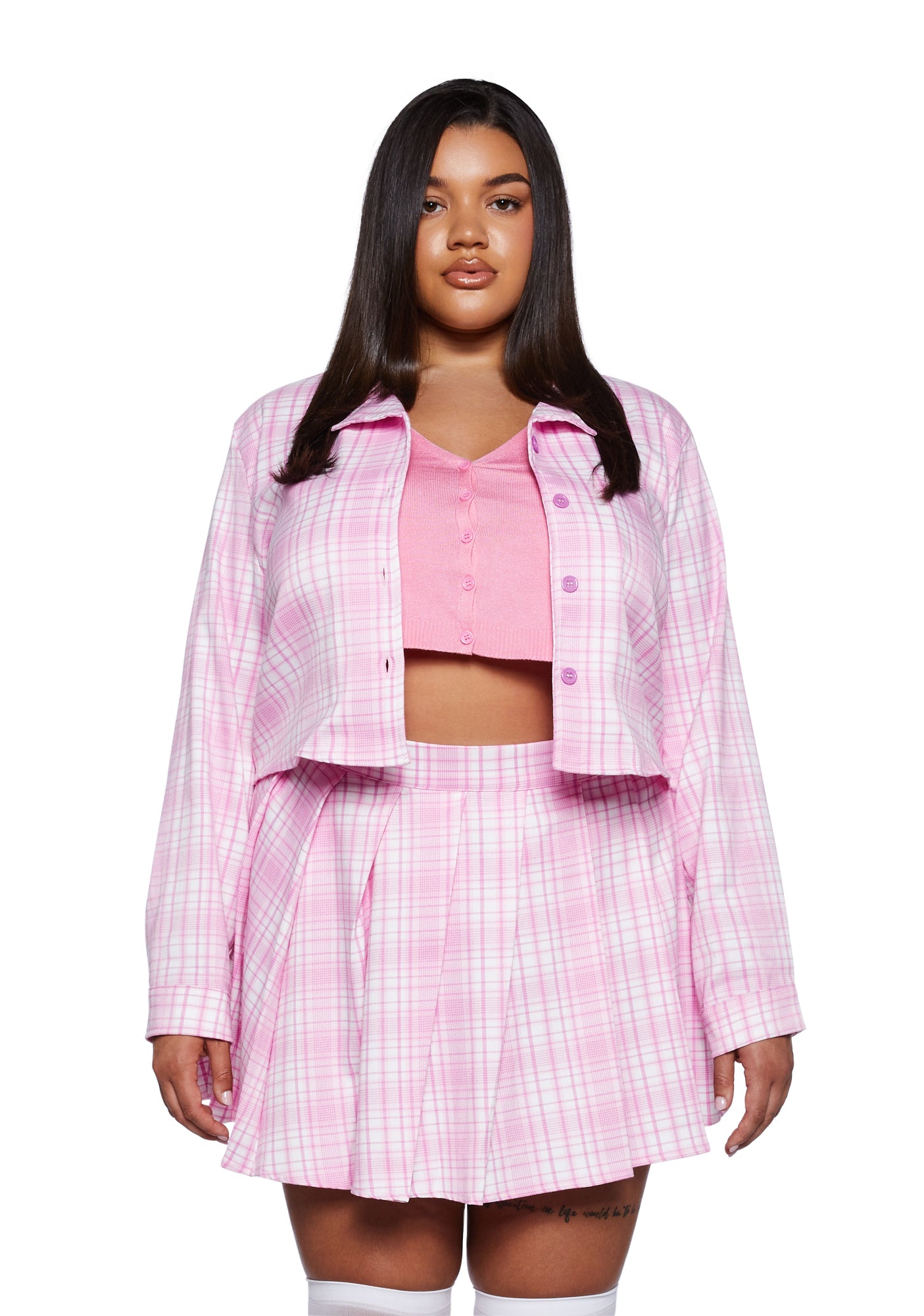 Plus size pleated skirt queen clearance