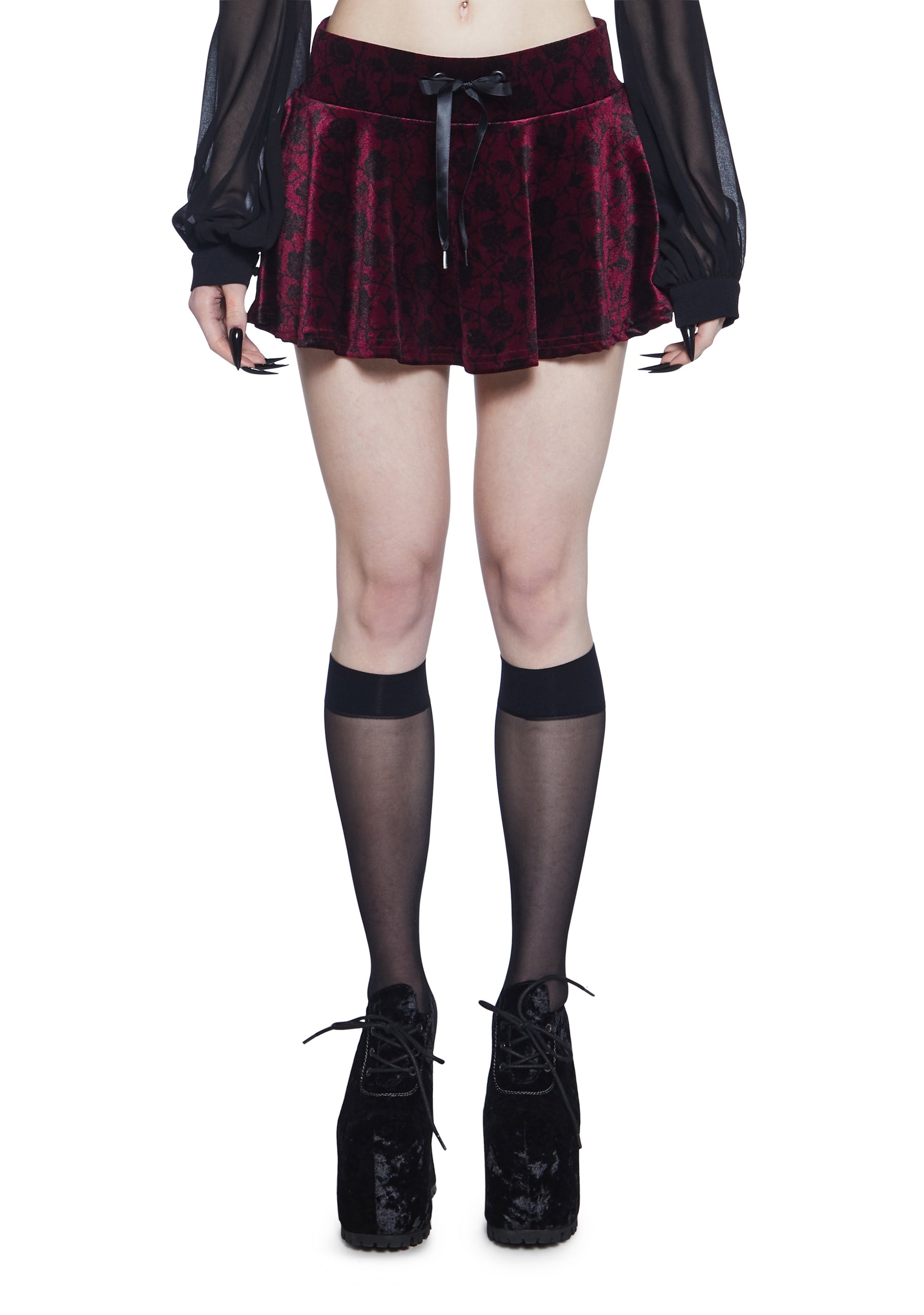 Velour drawstring skirt outlet