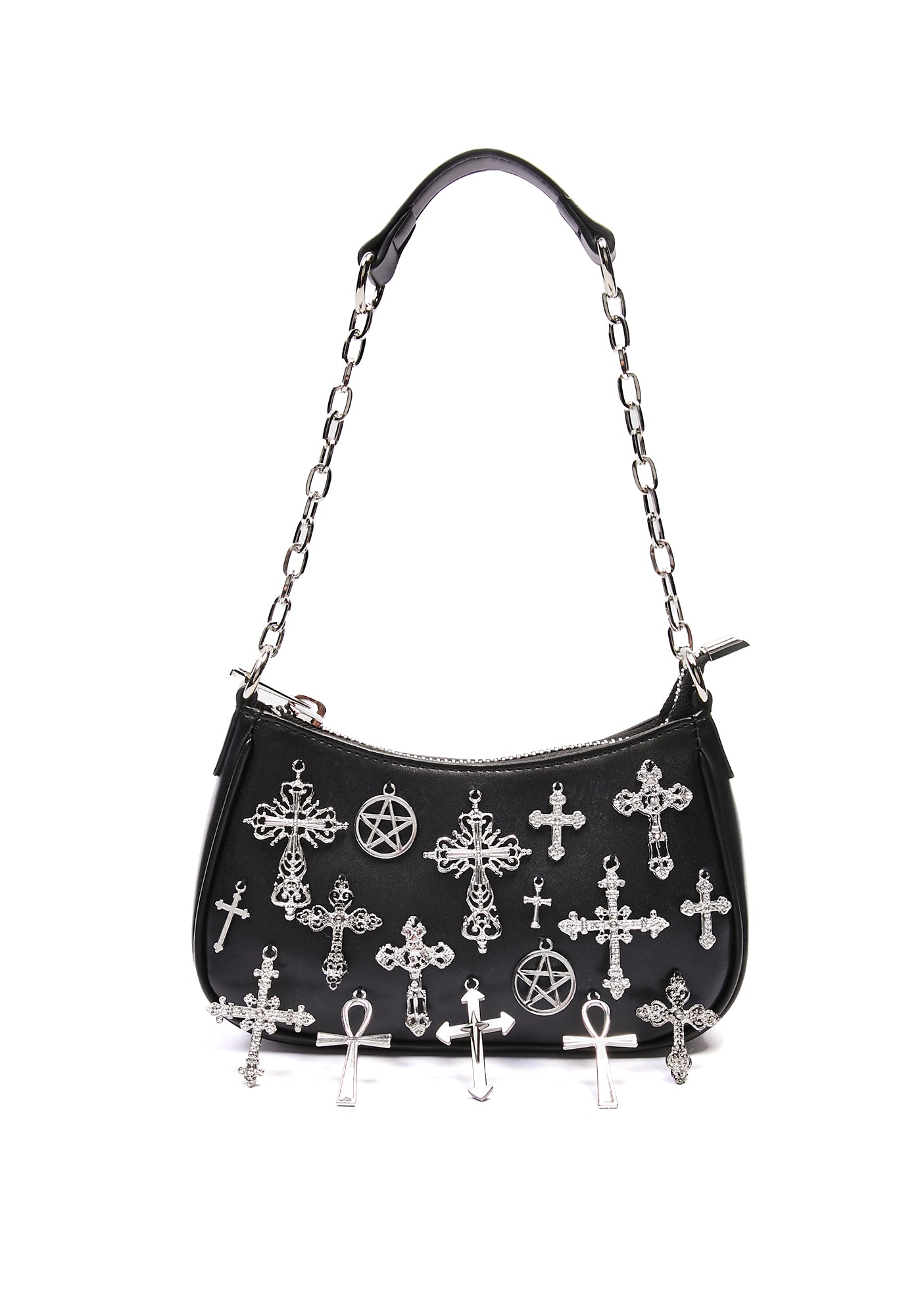 Widow Cross Charm Mini Handbag - Black – Dolls Kill
