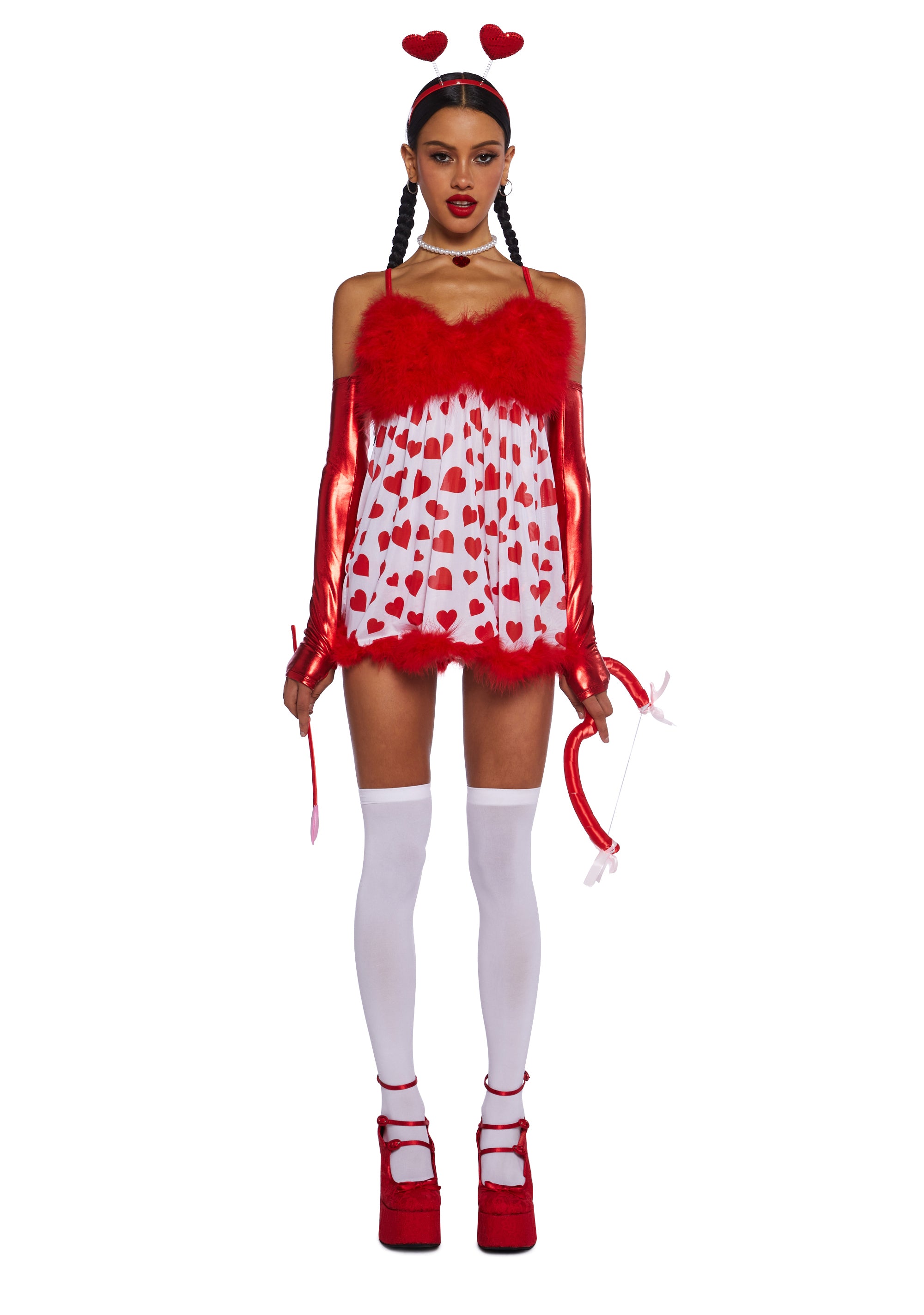 Valentine s Day Cupid Sexy Womens Halloween Costume Red Dolls Kill