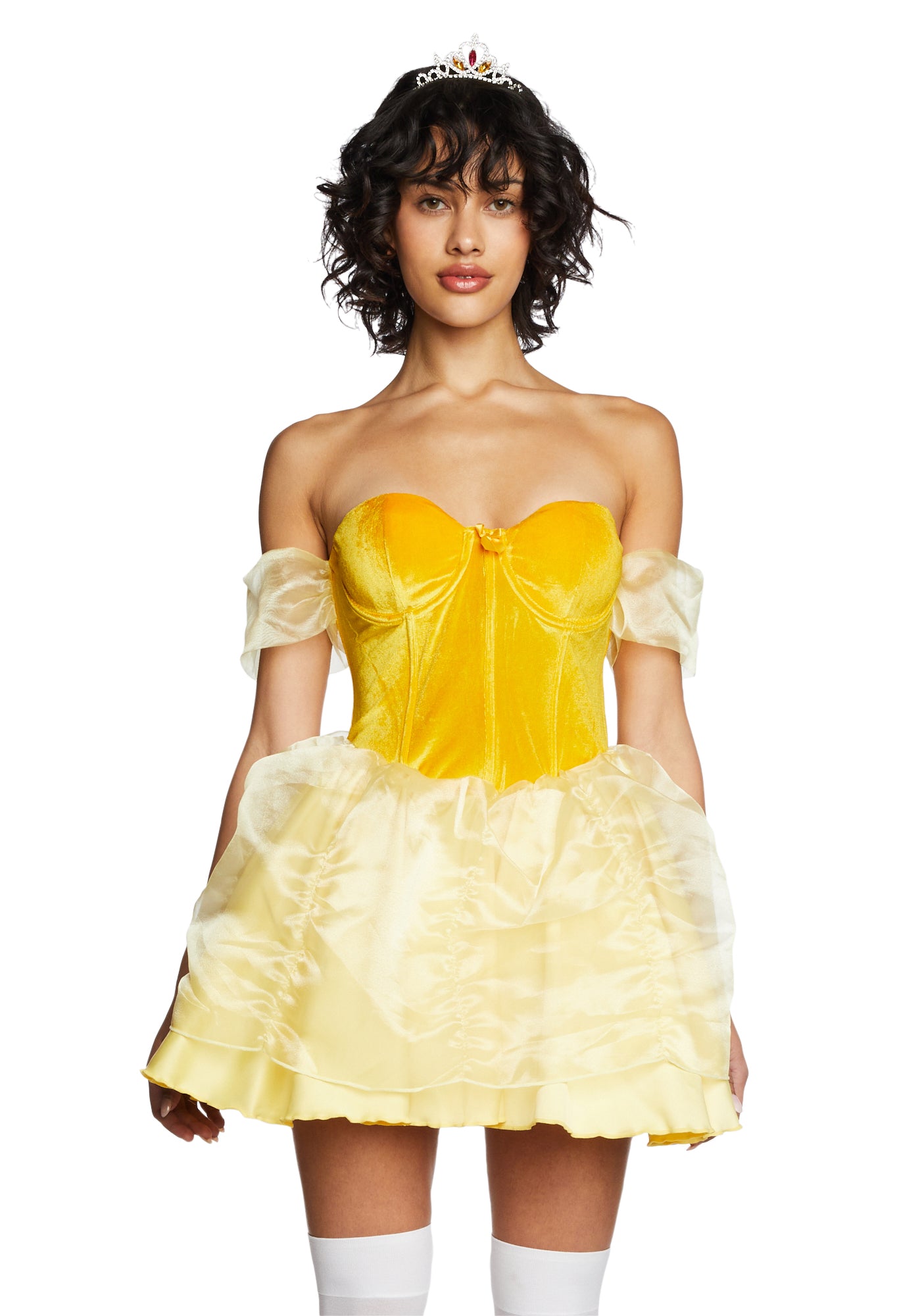 Beauty and the Beast Adult Princess Mini Dress Costume - Yellow