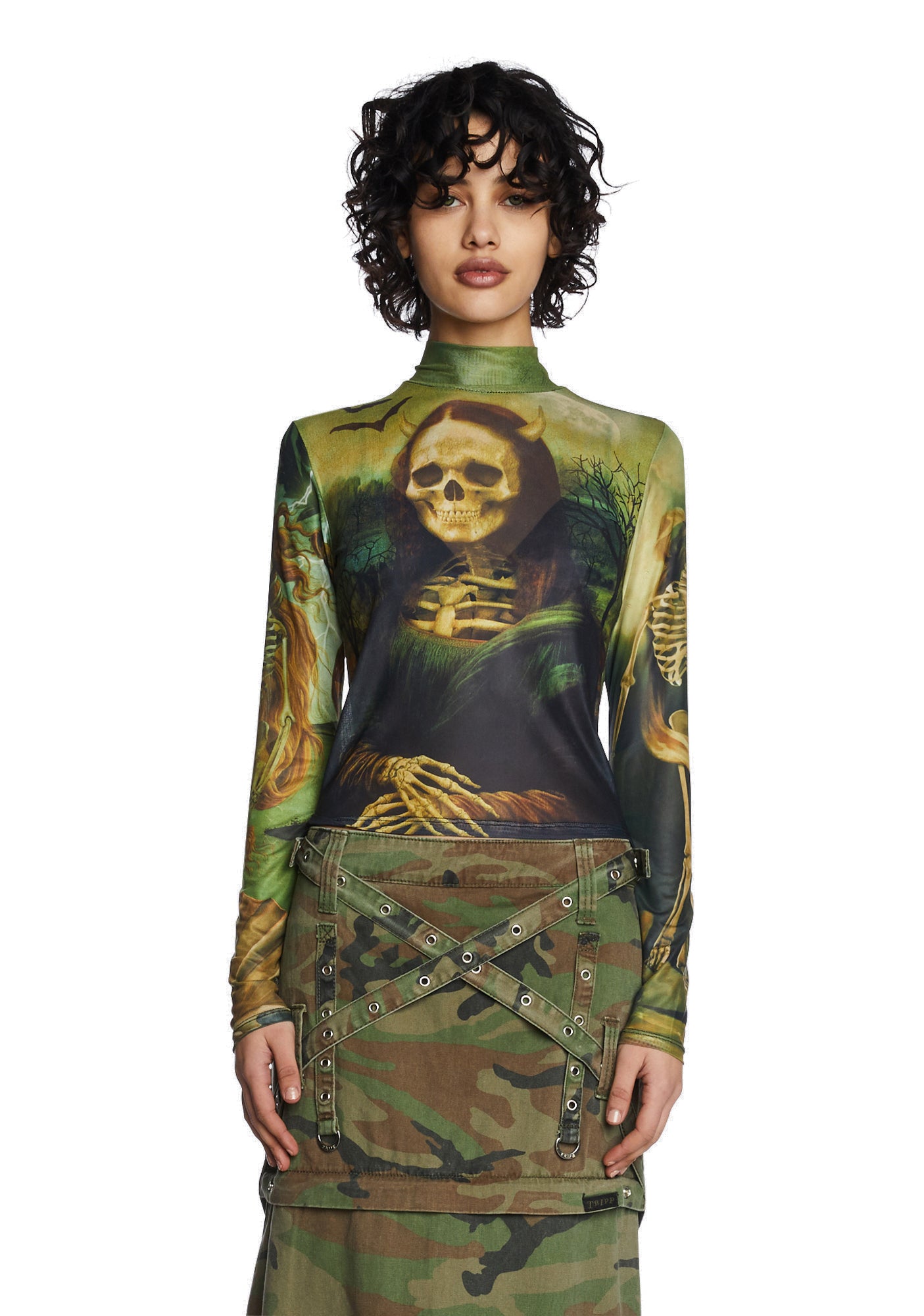 新品PRANKPROJECT Stone MeshSkinTop prank project Stone Mesh Skin Top