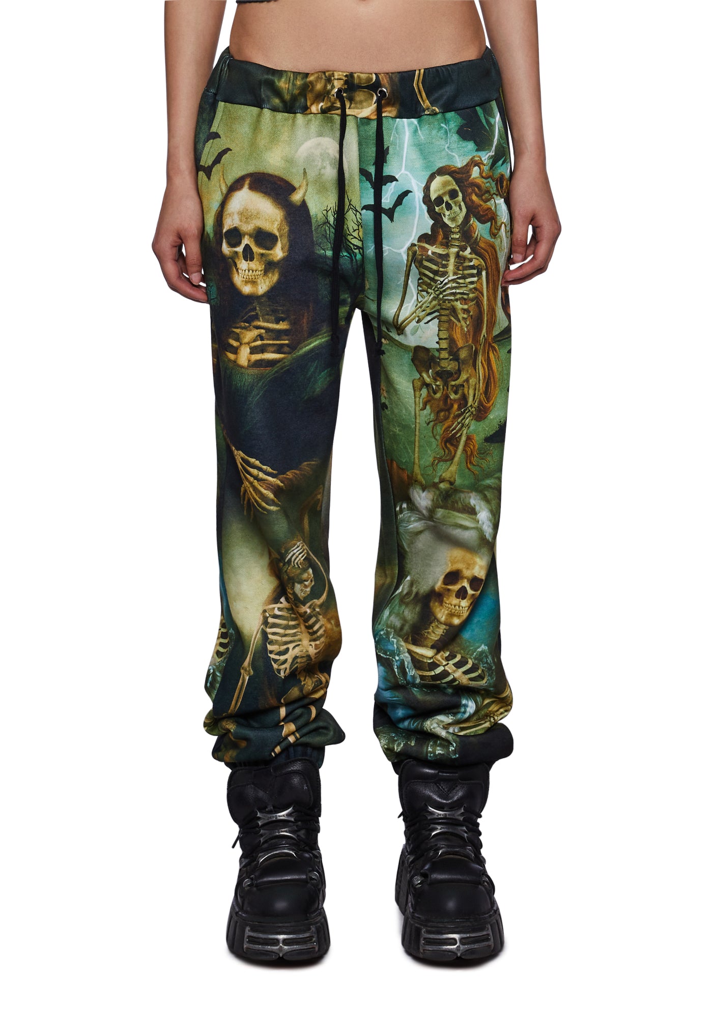 Trickz N Treatz Skeleton Renaissance Art Print Sweatpants – Dolls Kill