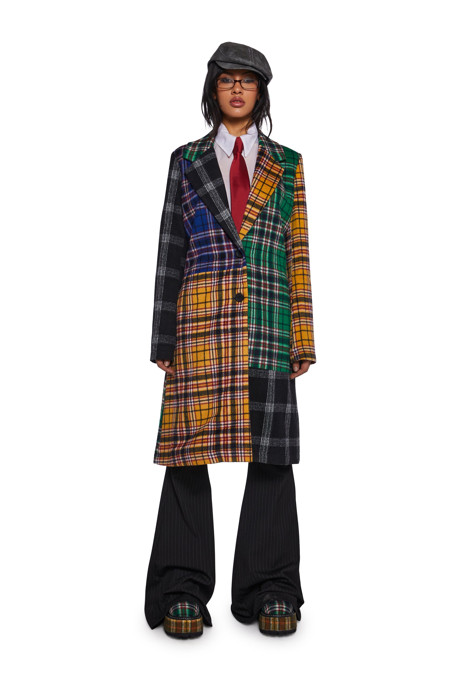 Long plaid coat shop