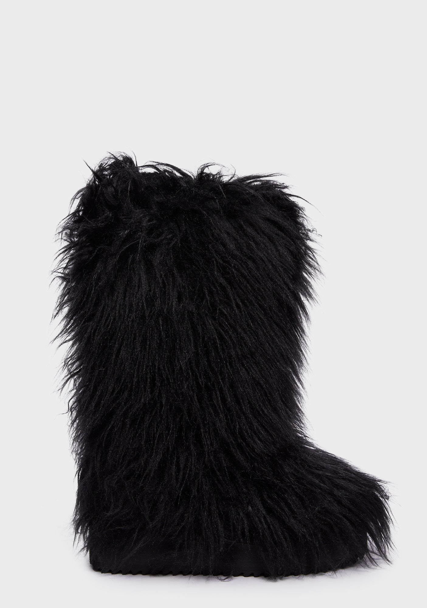 Black furry slipper boots 2025
