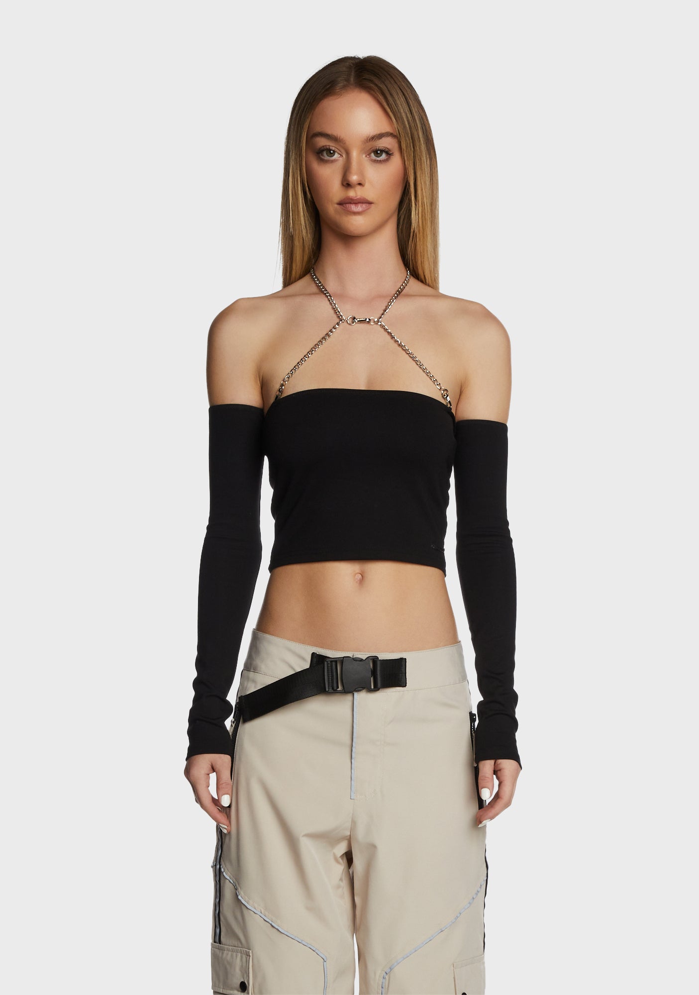 Crop top with chain sale
