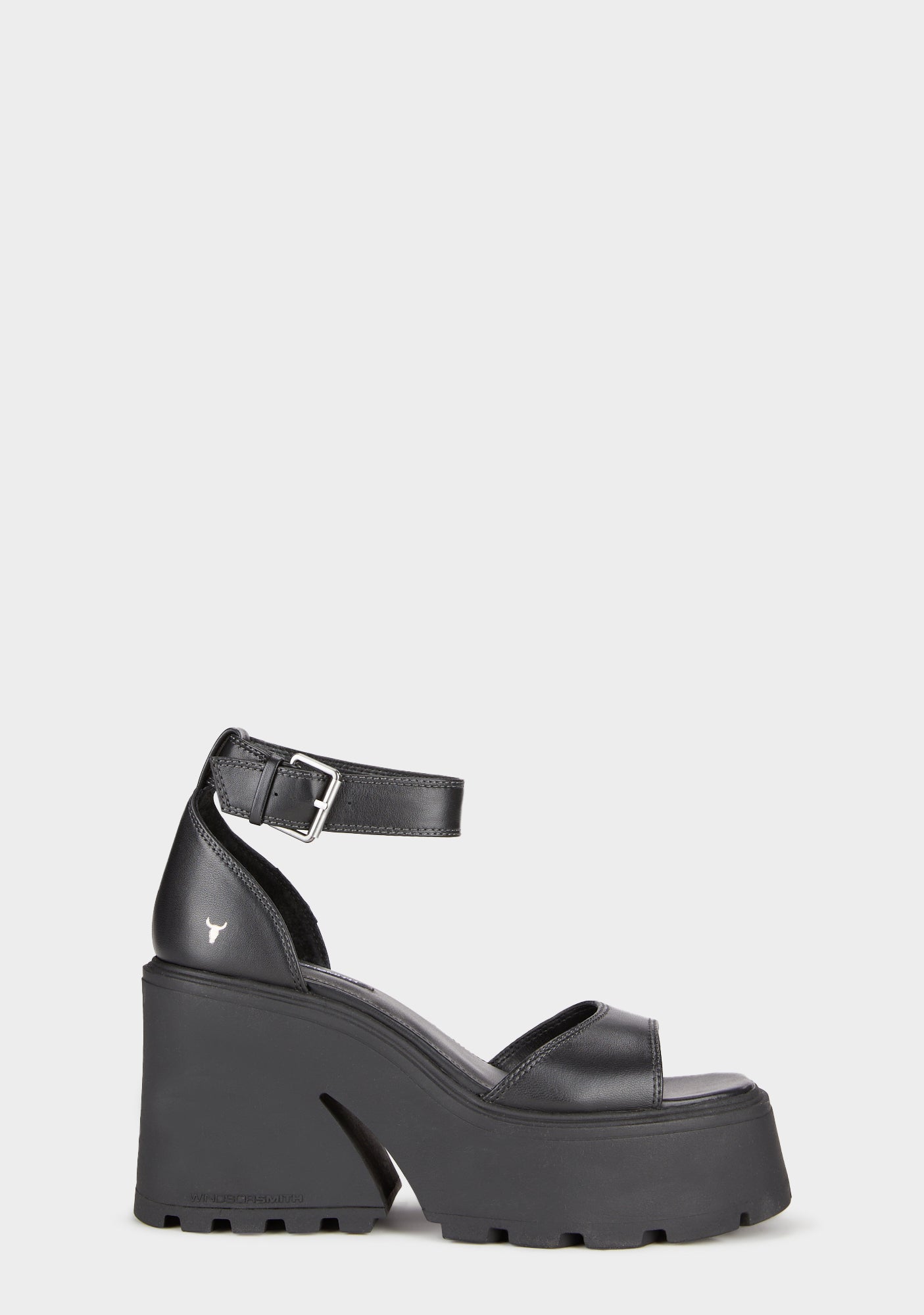 Windsor Smith Flaws Black Leather Sandal