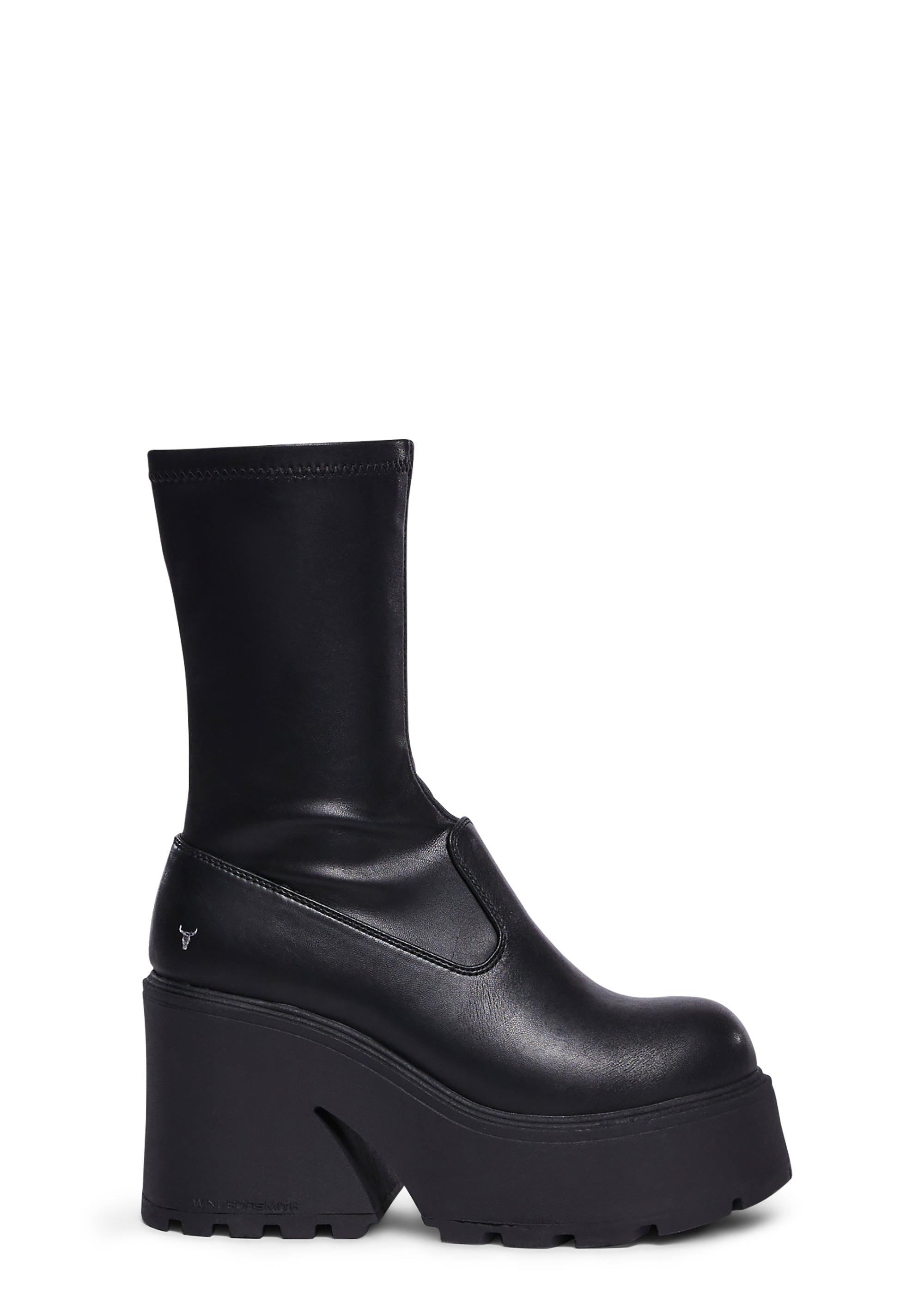 Windsor Smith Found Black Stretch Sock Boots – Dolls Kill