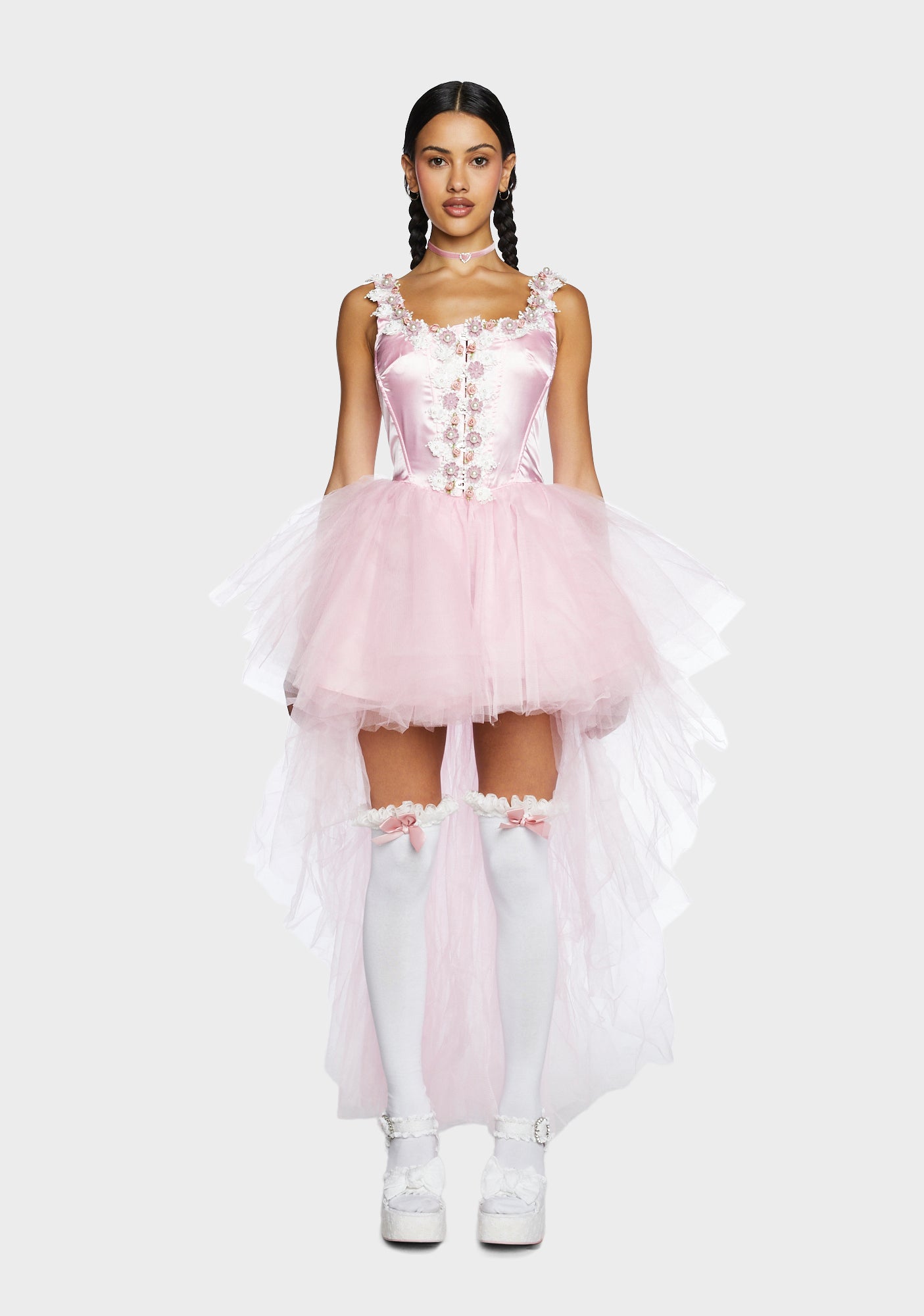 Sugar Thrillz Satin Bustier Tulle Mini Dress - Pink Dolls Kill Sugar Thrillz Satin Bustier Tulle Mini Dress - Pink Dolls Kill