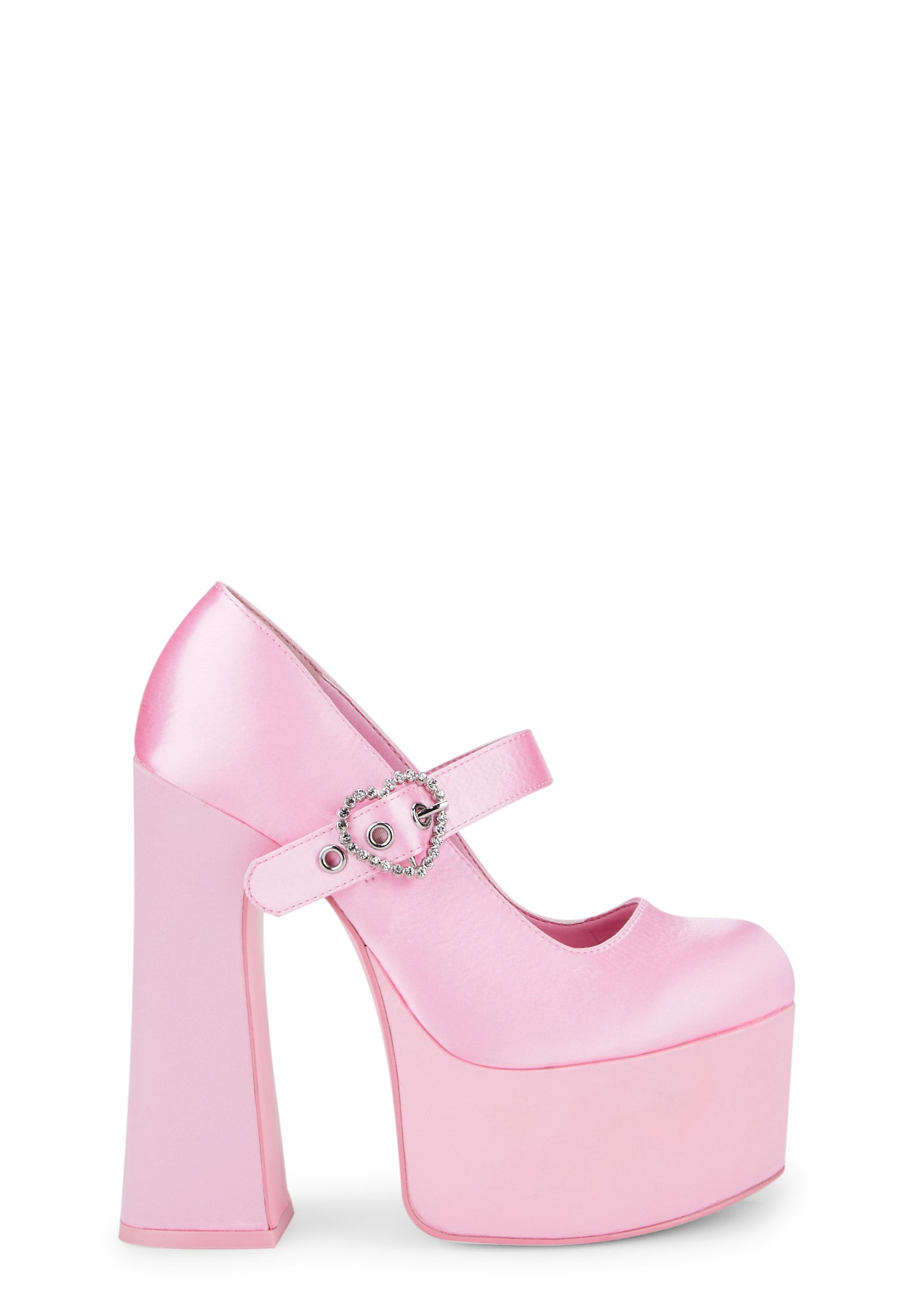 YRU Platform Mary Jane Heels - Pink Satin – Dolls Kill