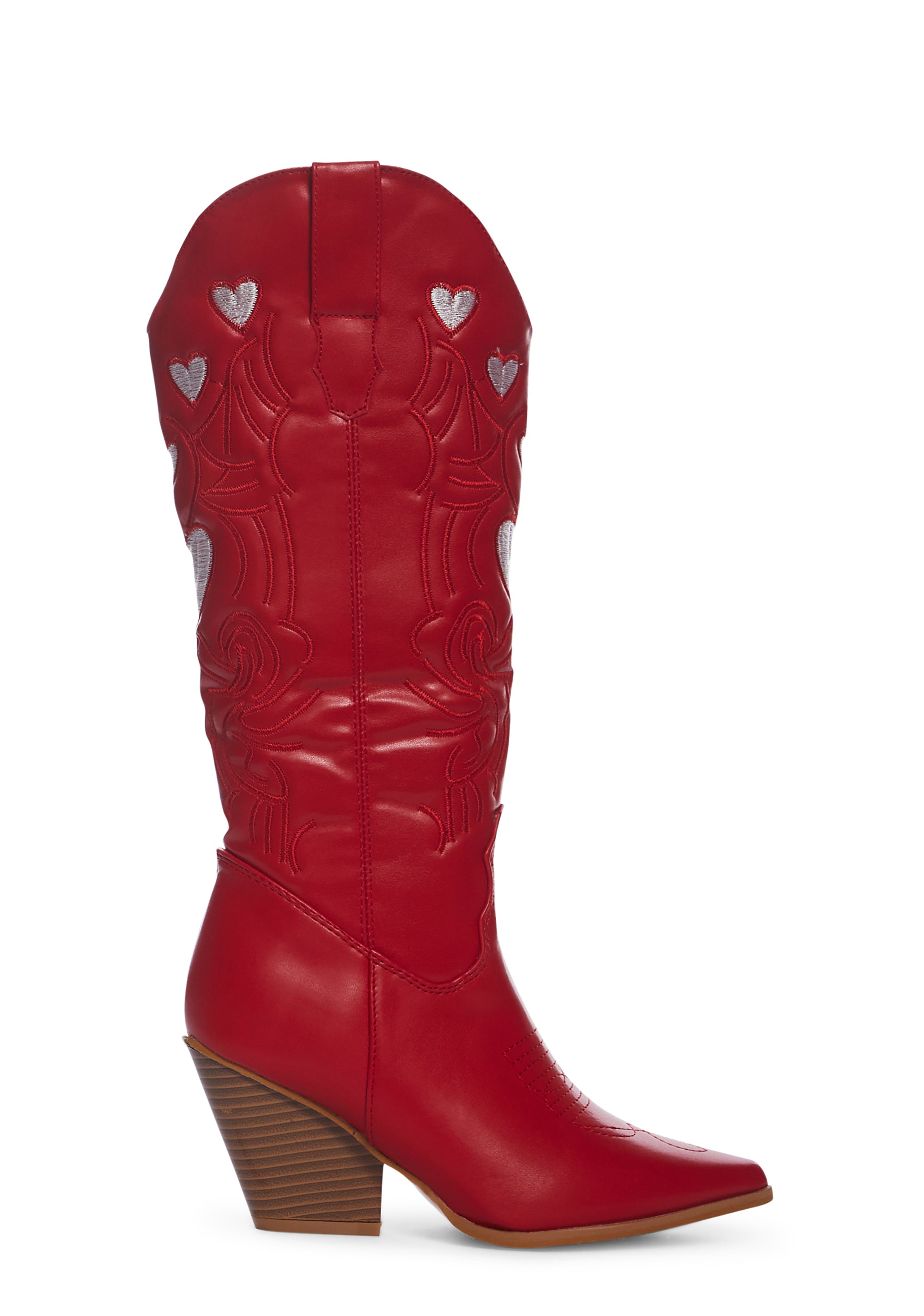 Vegan Leather Heart Cowboy Boots Red – Dolls Kill