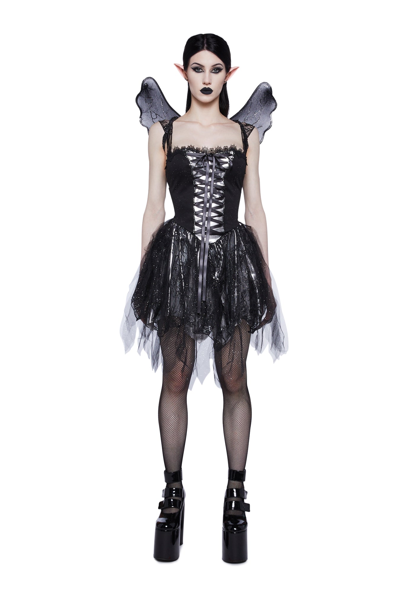 Gothic Glitter Fairy Pixie Sexy Womens Halloween Costume - Black Dolls Kill Gothic Glitter Fairy Pixie Sexy Womens Halloween Costume - Black Dolls Kill