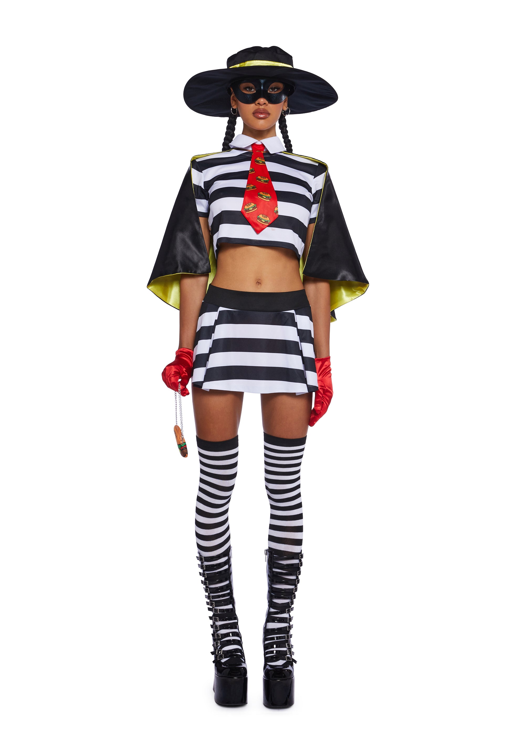 McDonald's Hamburgler Hamburger Robber Sexy Womans Halloween Costume Set - Multi Dolls Kill McDonald's Hamburgler Hamburger Robber Sexy Womans Halloween Costume Set - Multi Dolls Kill
