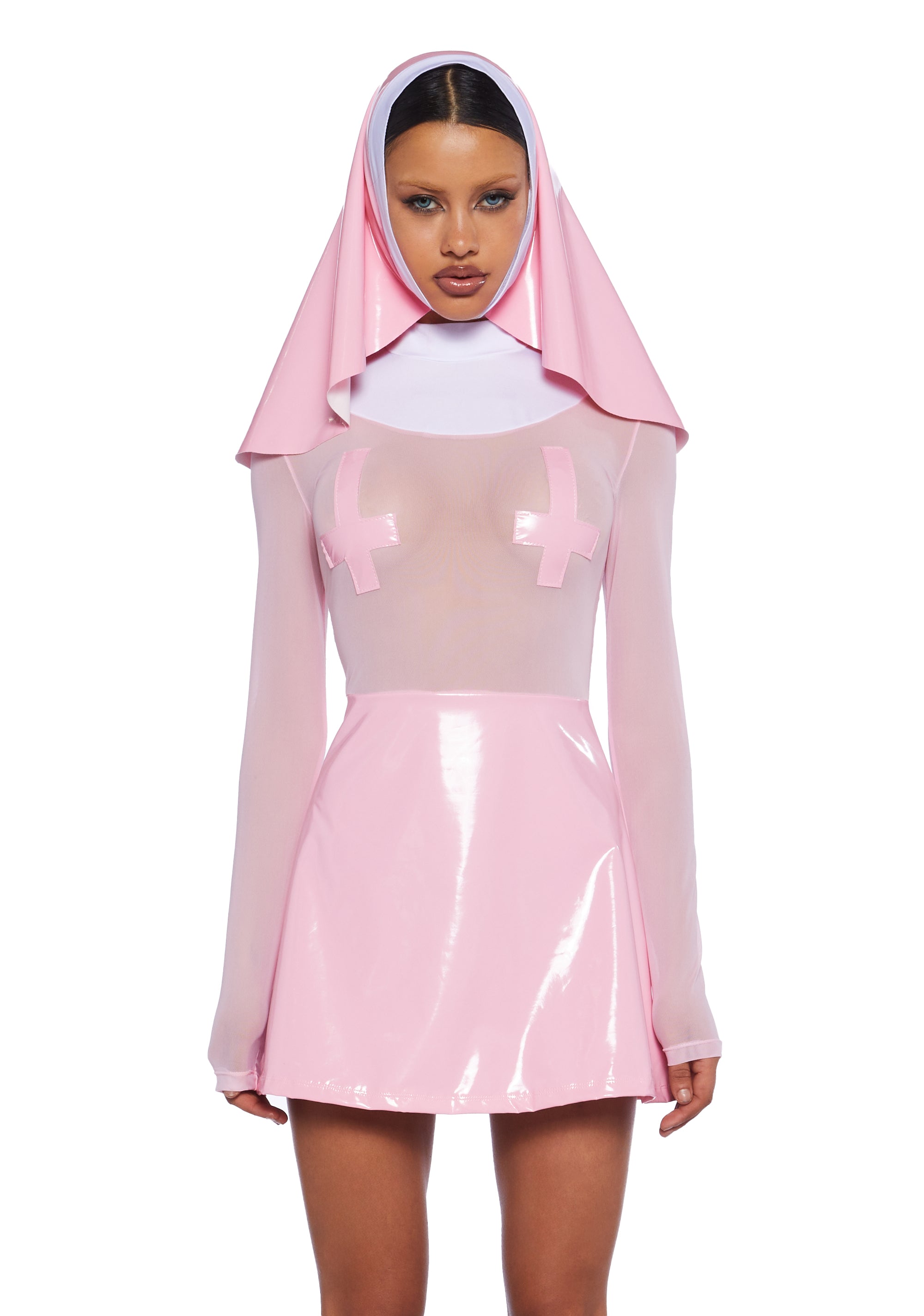 Trickz N Treatz Sexy Nun Costume - Baby Pink Dolls Kill Trickz N Treatz Sexy Nun Costume - Baby Pink Dolls Kill